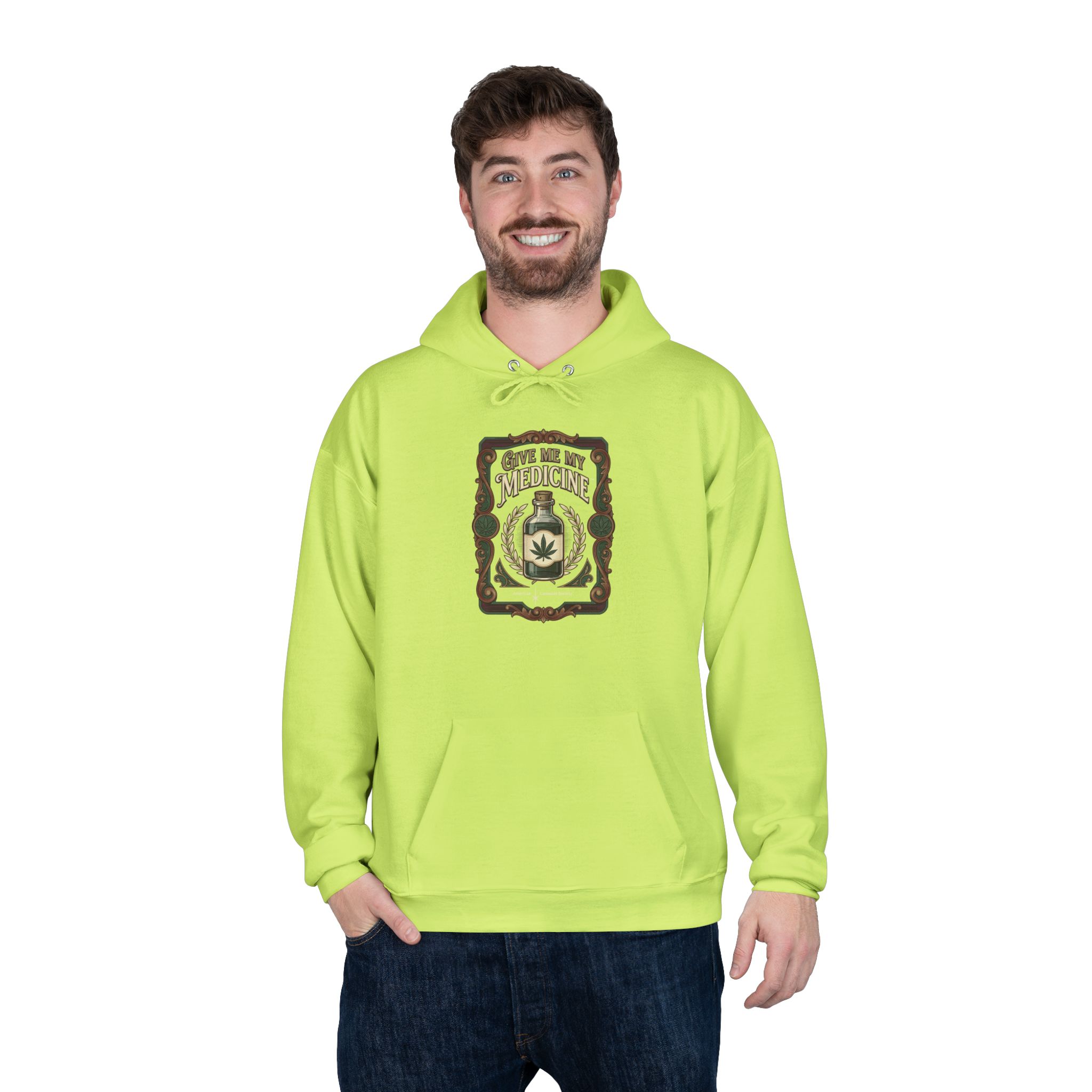 Give Me My Medicine™ Unisex Pullover Hoodie – Safety Green – view 4