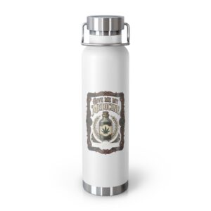 Give Me My Medicine™ Copper Insulated Bottle, 22oz – White