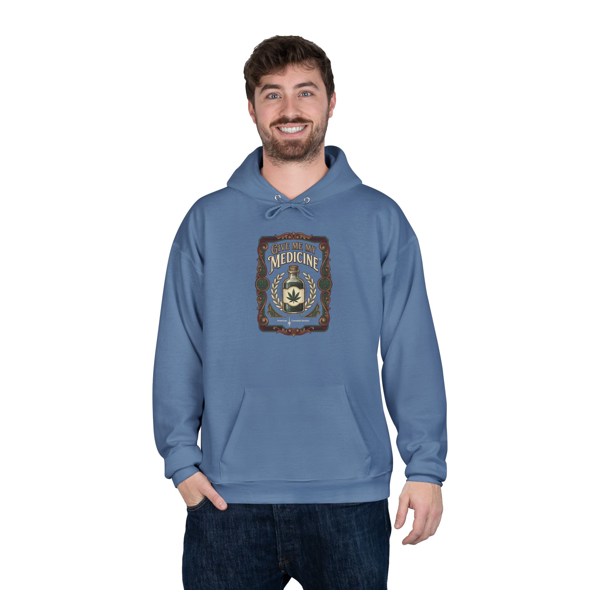 Give Me My Medicine™ Unisex Pullover Hoodie – Denim Blue – view 4