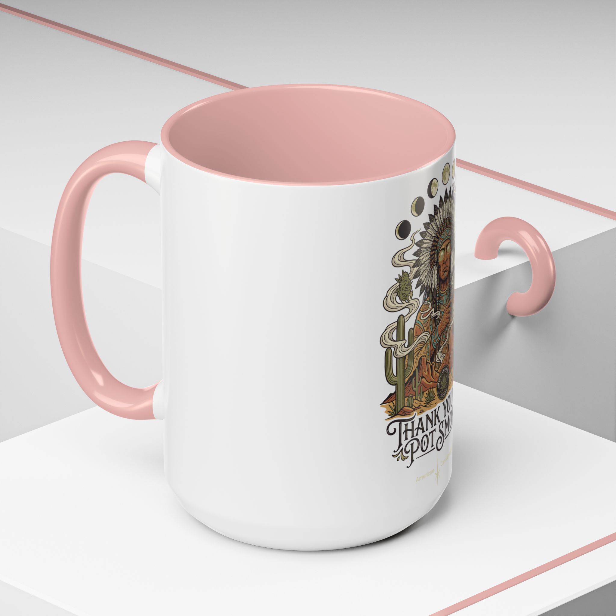Thank You For Pot Smoking® Colored Interior Coffee Mug – Pink – view 12