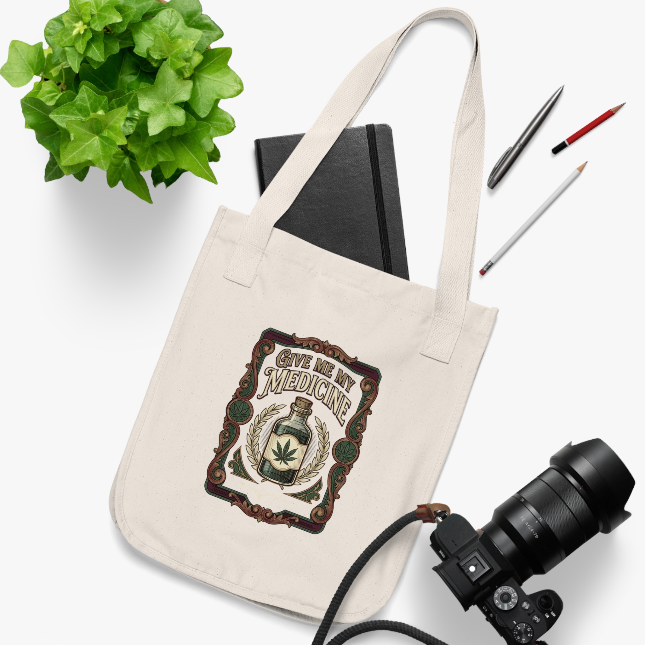 Give Me My Medicine™ Organic Canvas Tote Bag – Natural – view 3