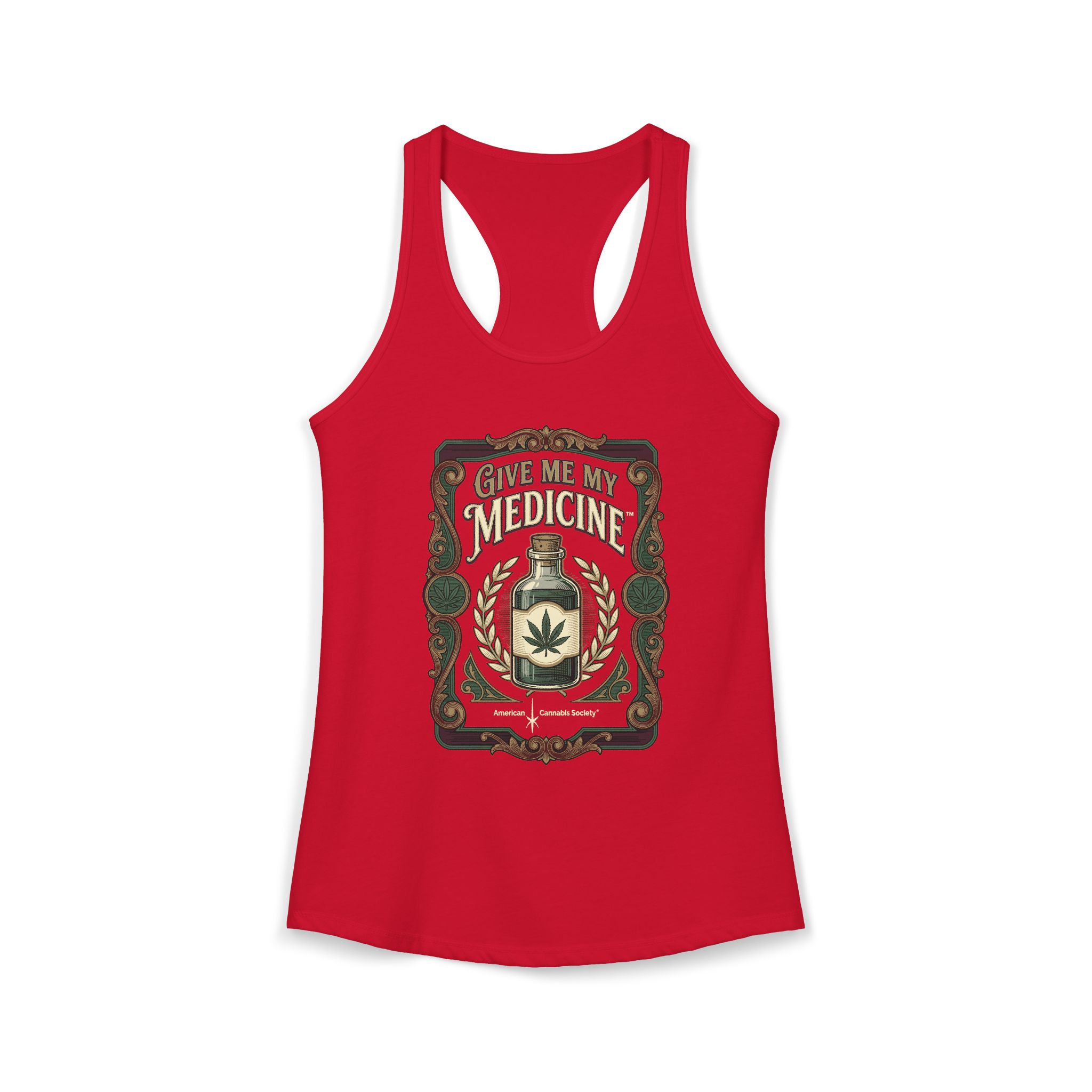 Give Me My Medicine™ Women's Racerback Tank – Solid Red