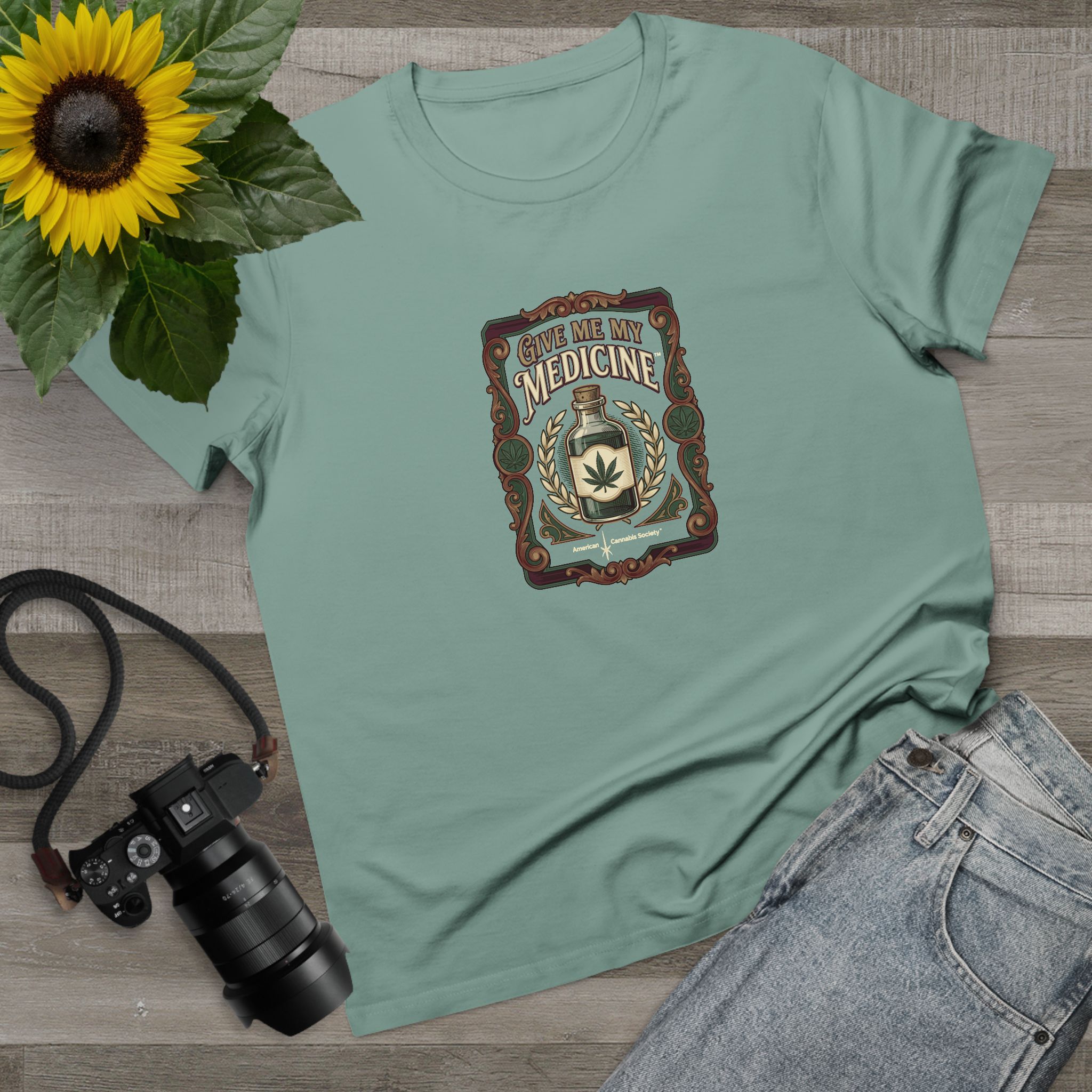 Give Me My Medicine™ Women's Maple Tee – Sage, view 3