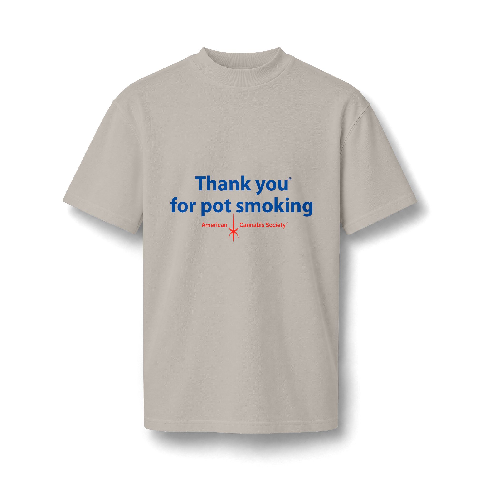 Thank You For Pot Smoking® Unisex Pique Mockneck Tee – Bone