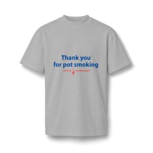 Thank You For Pot Smoking® Unisex Pique Mockneck Tee – Heather Grey
