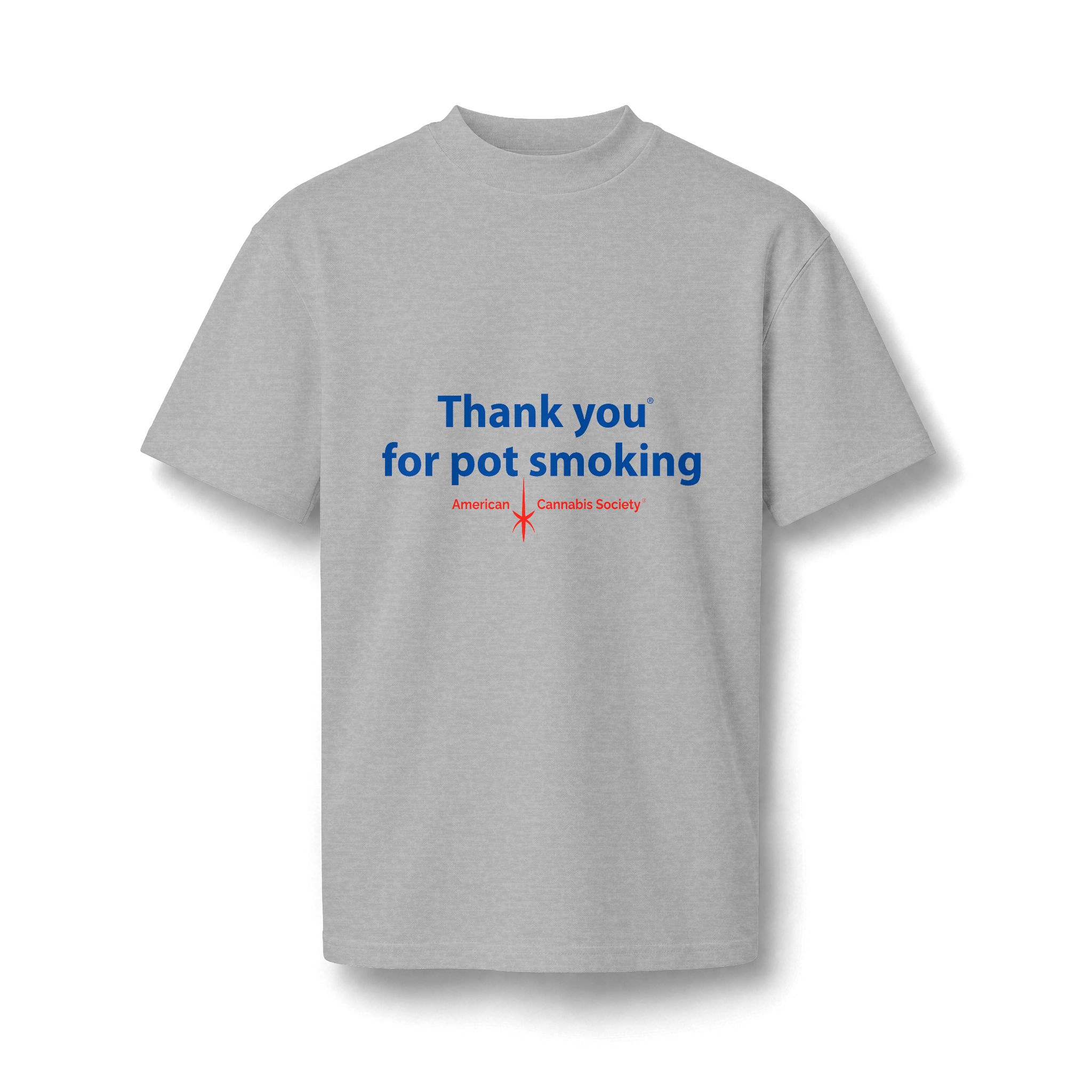 Thank You For Pot Smoking® Unisex Pique Mockneck Tee – Heather Grey