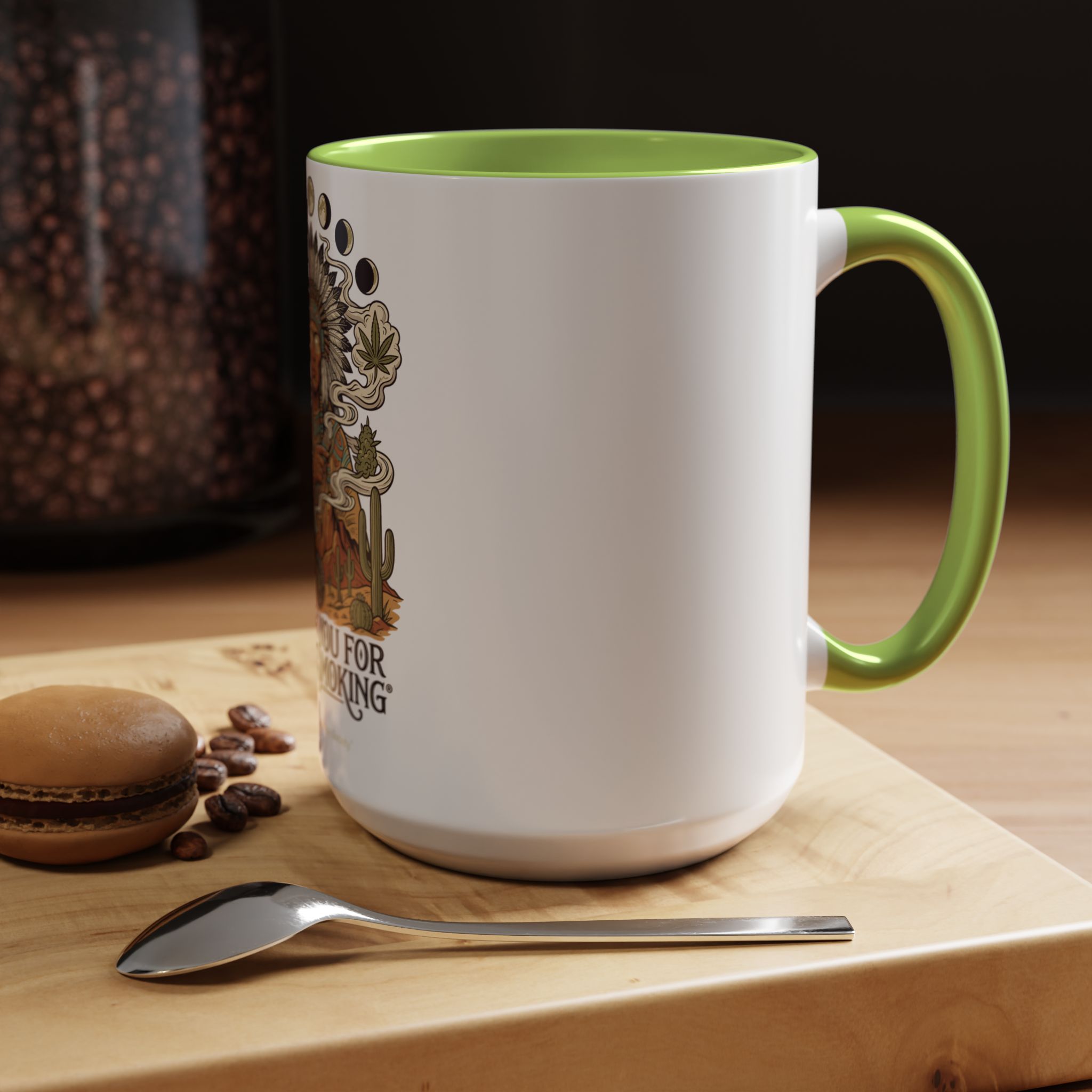 Thank You For Pot Smoking® Colored Interior Coffee Mug – Light Green – view 11