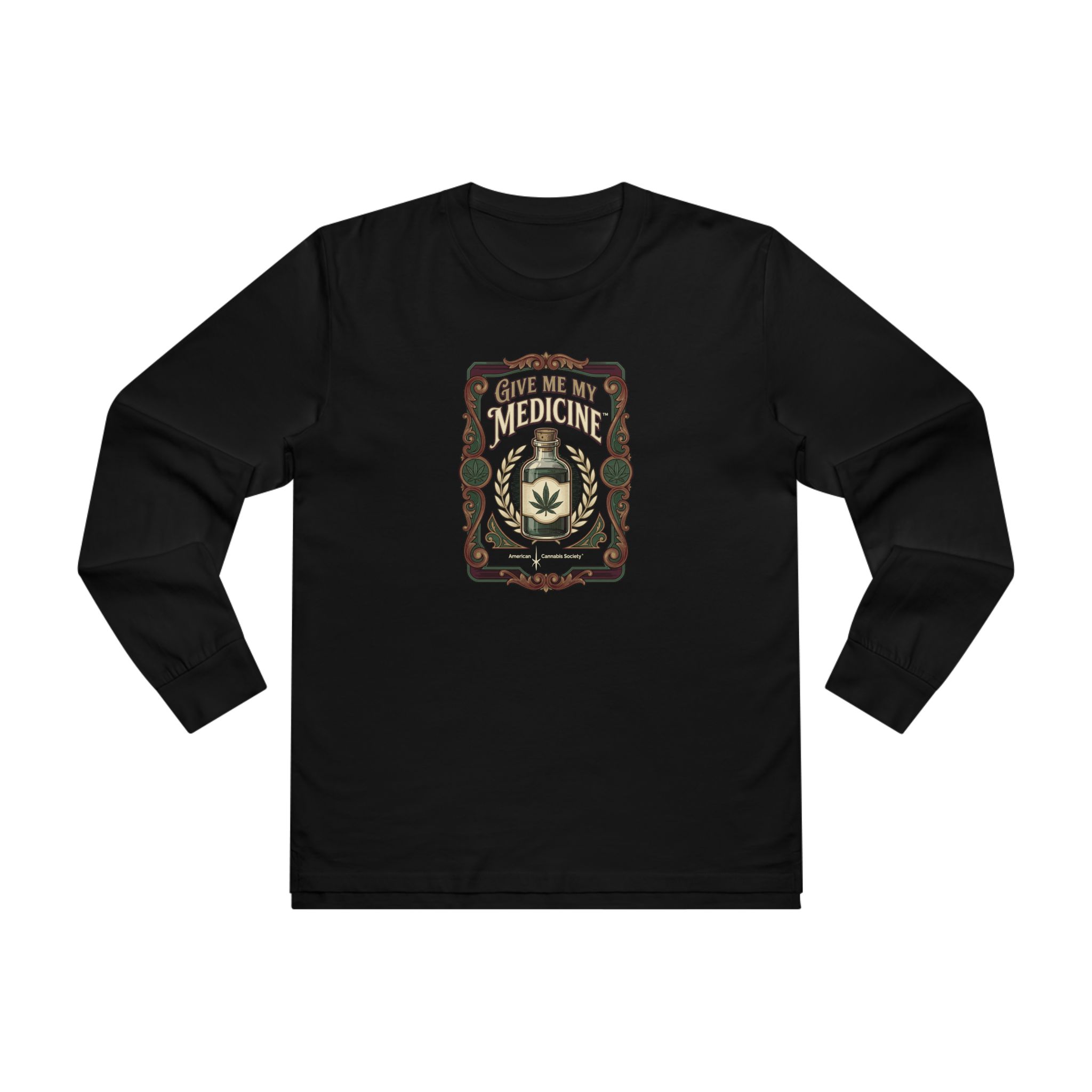 Give Me My Medicine™ Men's Long Sleeve Tee – Black