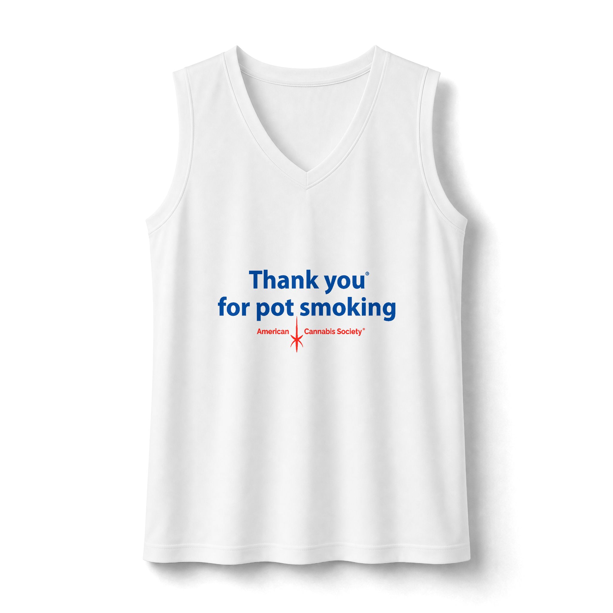 Thank You For Pot Smoking® Women's Sleeveless Performance V-Neck – White