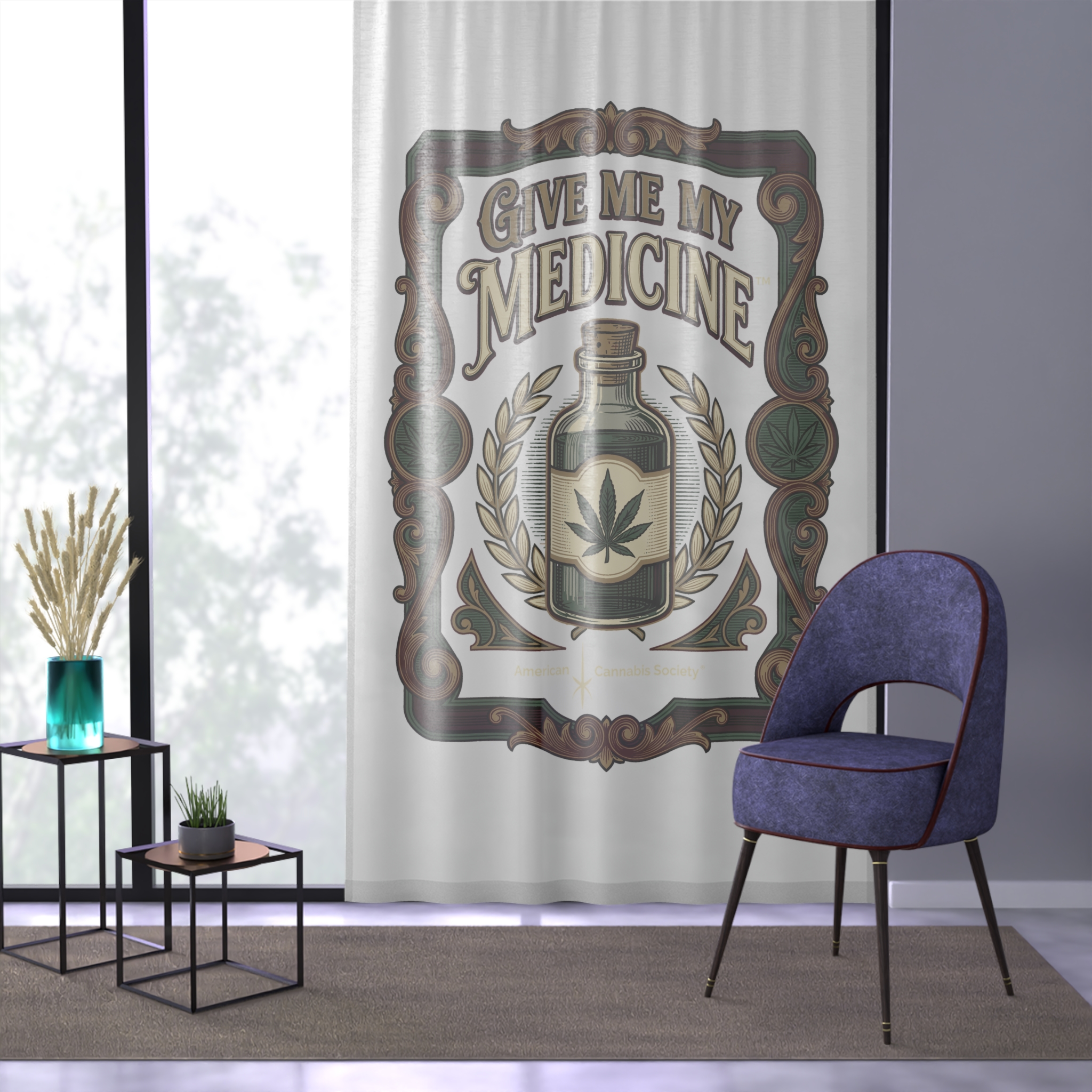 Give Me My Medicine™ Sheer Window Curtain – White – view 3