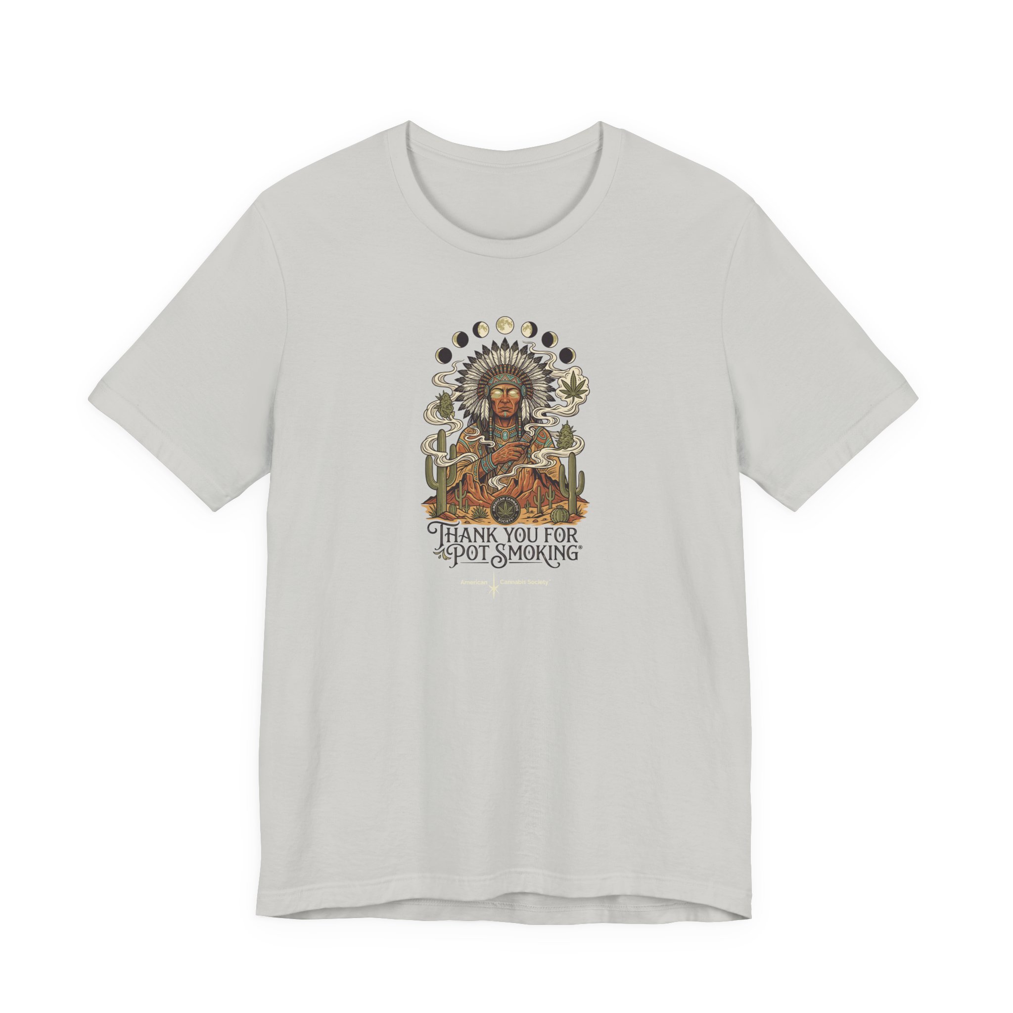 Thank You For Pot Smoking® Desert Chief Unisex Jersey Tee – Silver