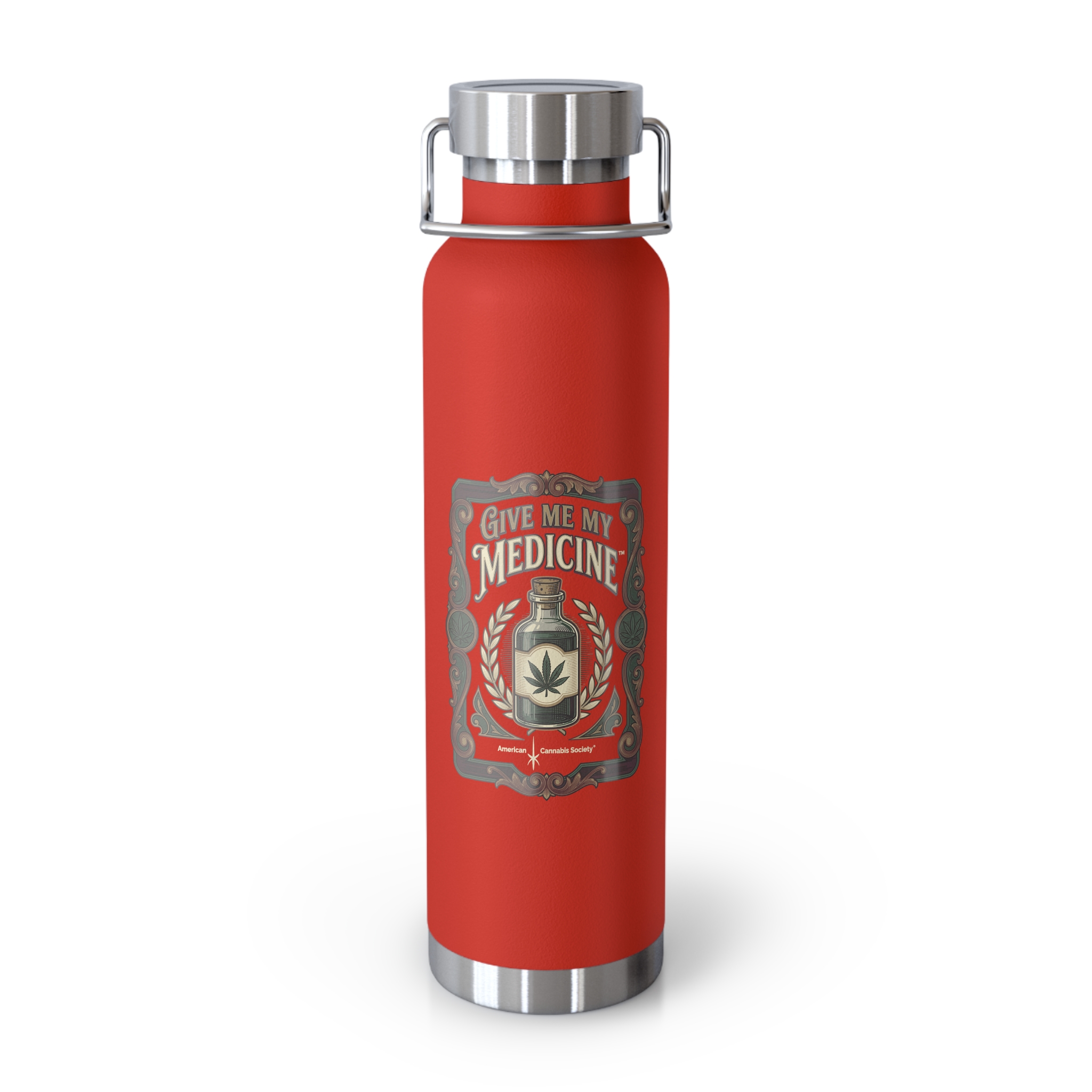 Give Me My Medicine™ Copper Insulated Bottle, 22oz – Red