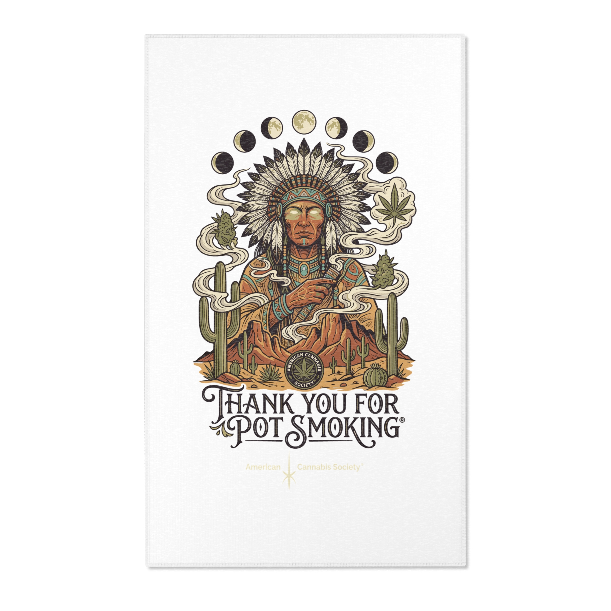 Thank You For Pot Smoking® Desert Chief Chenille Area Rug – 36" × 60"