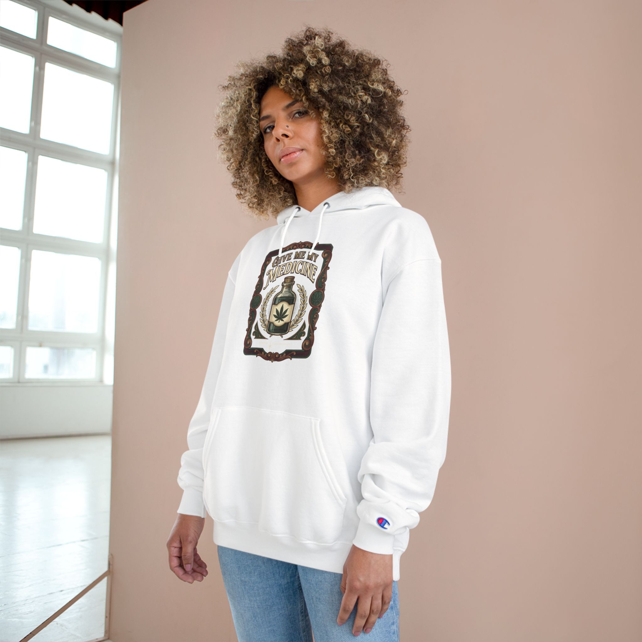 Give Me My Medicine™ Heavyweight Pullover Hoodie – White, view 4