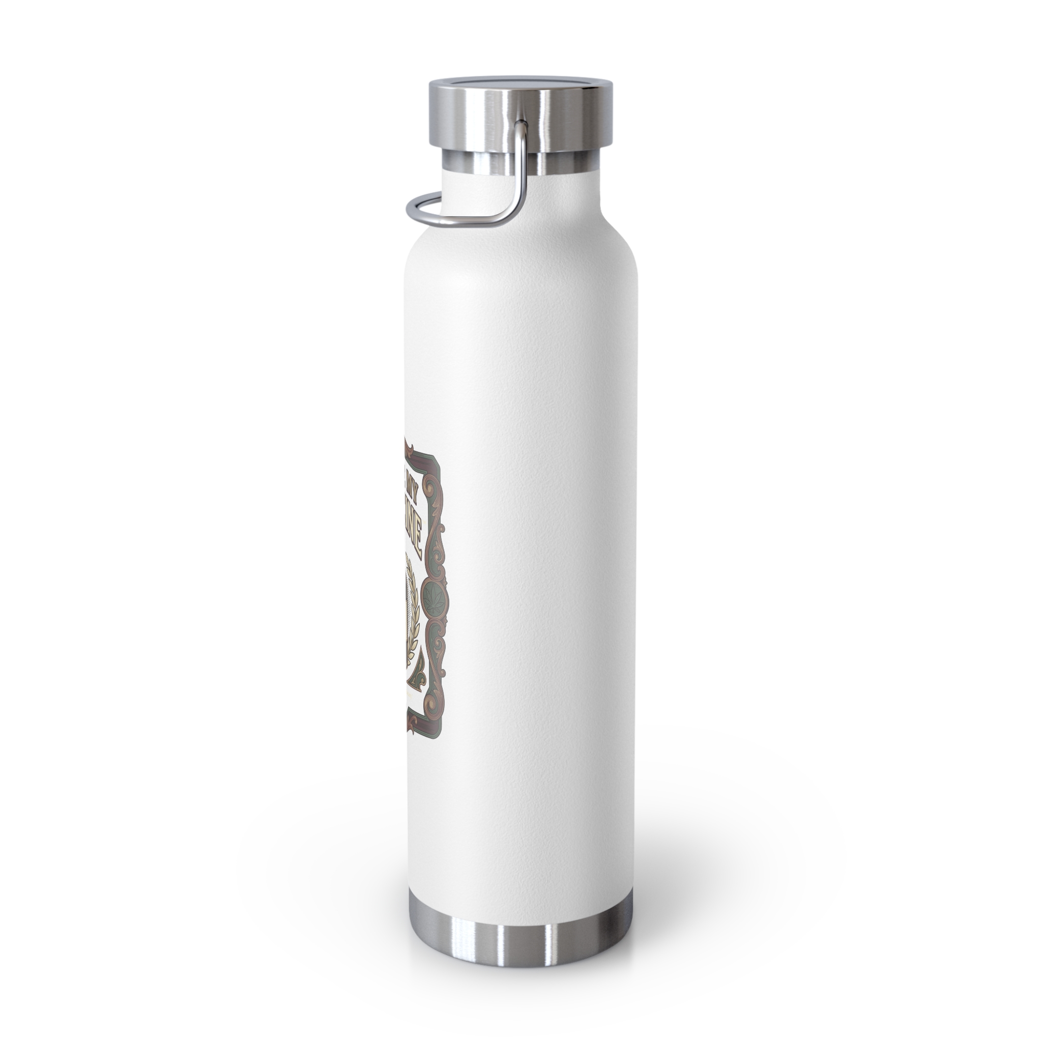 Give Me My Medicine™ Copper Insulated Bottle, 22oz – White – view 3