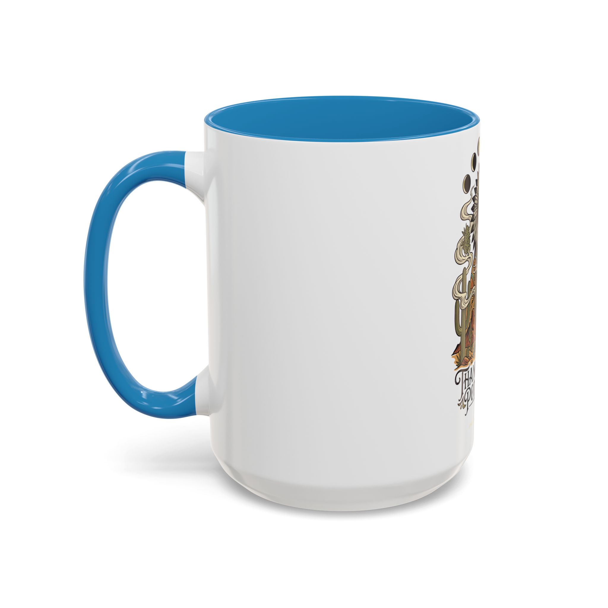 Thank You For Pot Smoking® Colored Interior Coffee Mug – Blue – view 3
