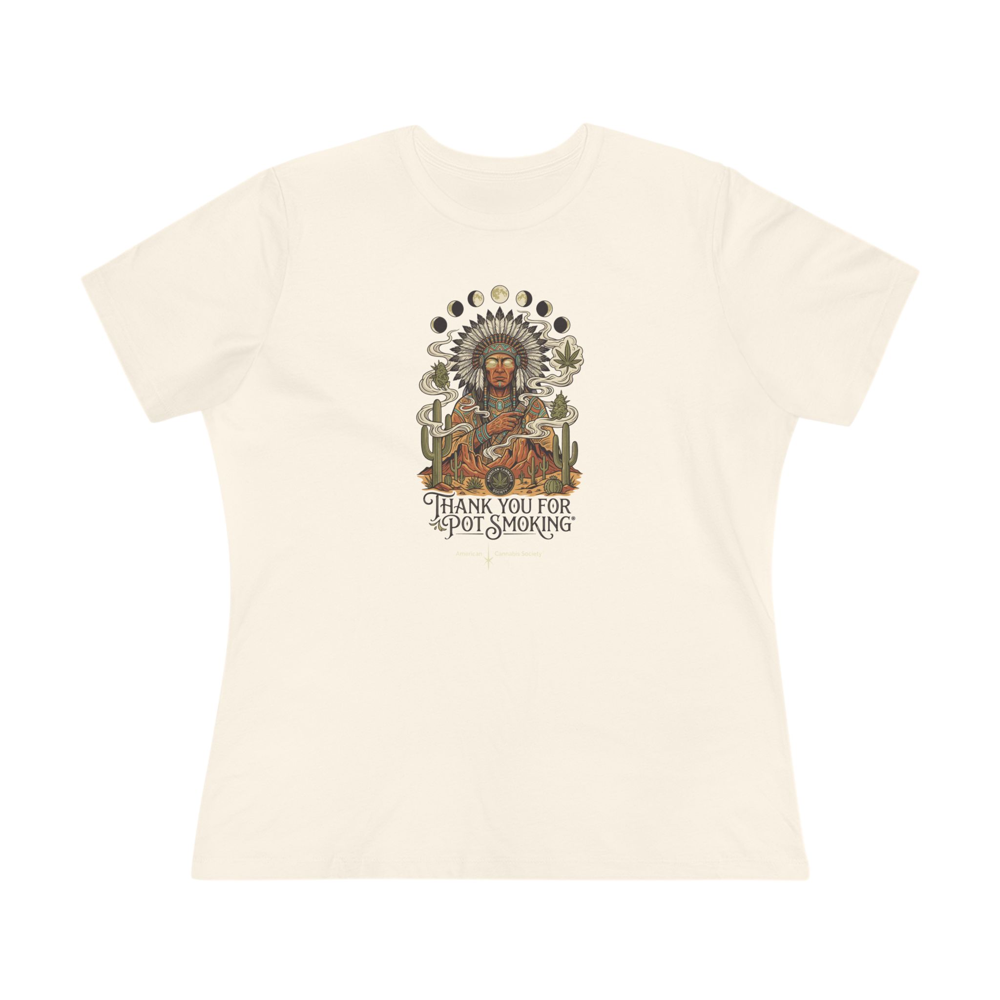 Thank You For Pot Smoking® Desert Chief Women's Relaxed Cotton Tee – Natural