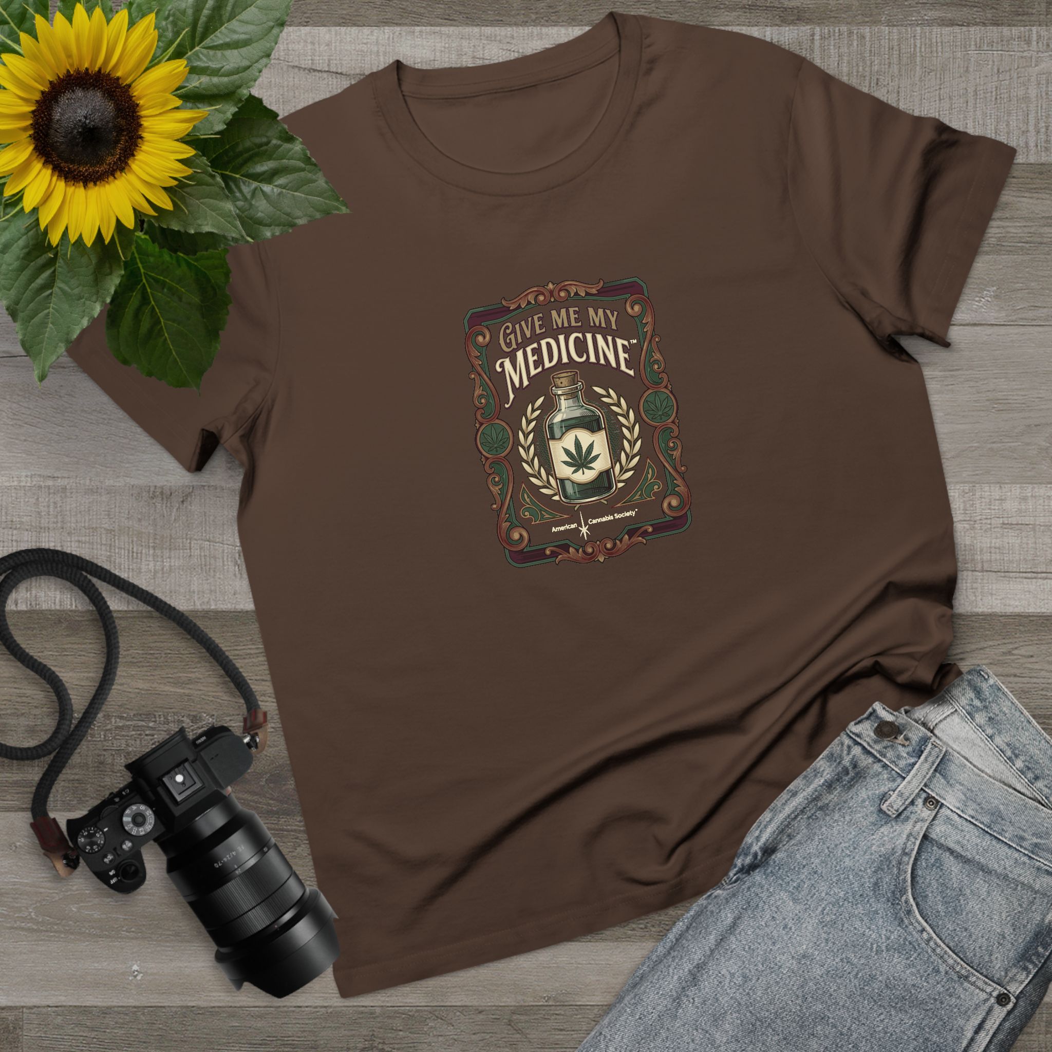 Give Me My Medicine™ Women's Maple Tee – Walnut, view 3