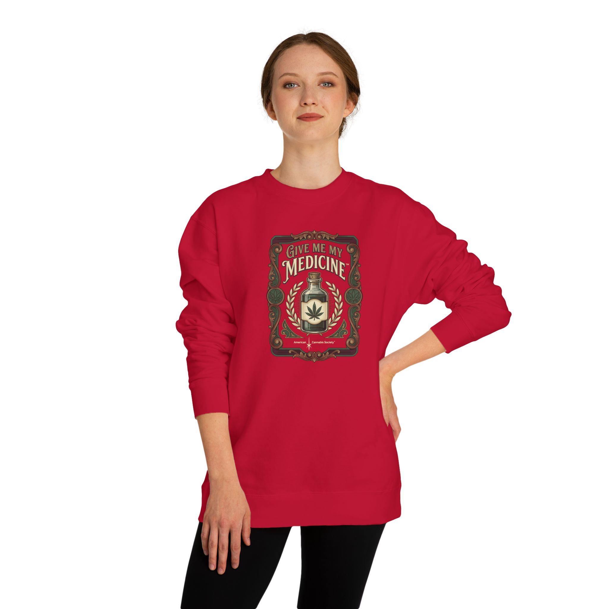 Give Me My Medicine™ Unisex Crew Neck Sweatshirt – Red – view 4