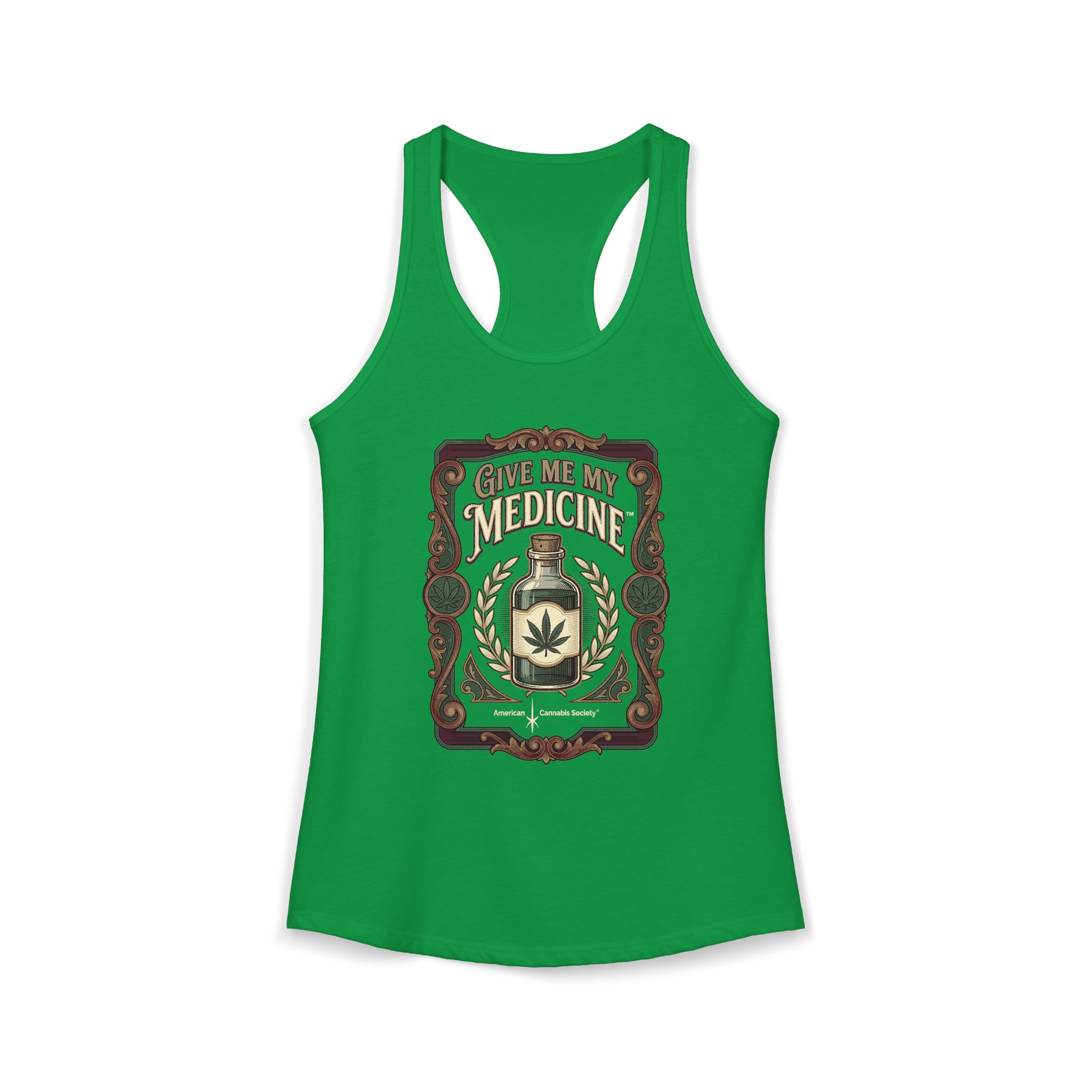 Give Me My Medicine™ Women's Racerback Tank – Solid Kelly Green