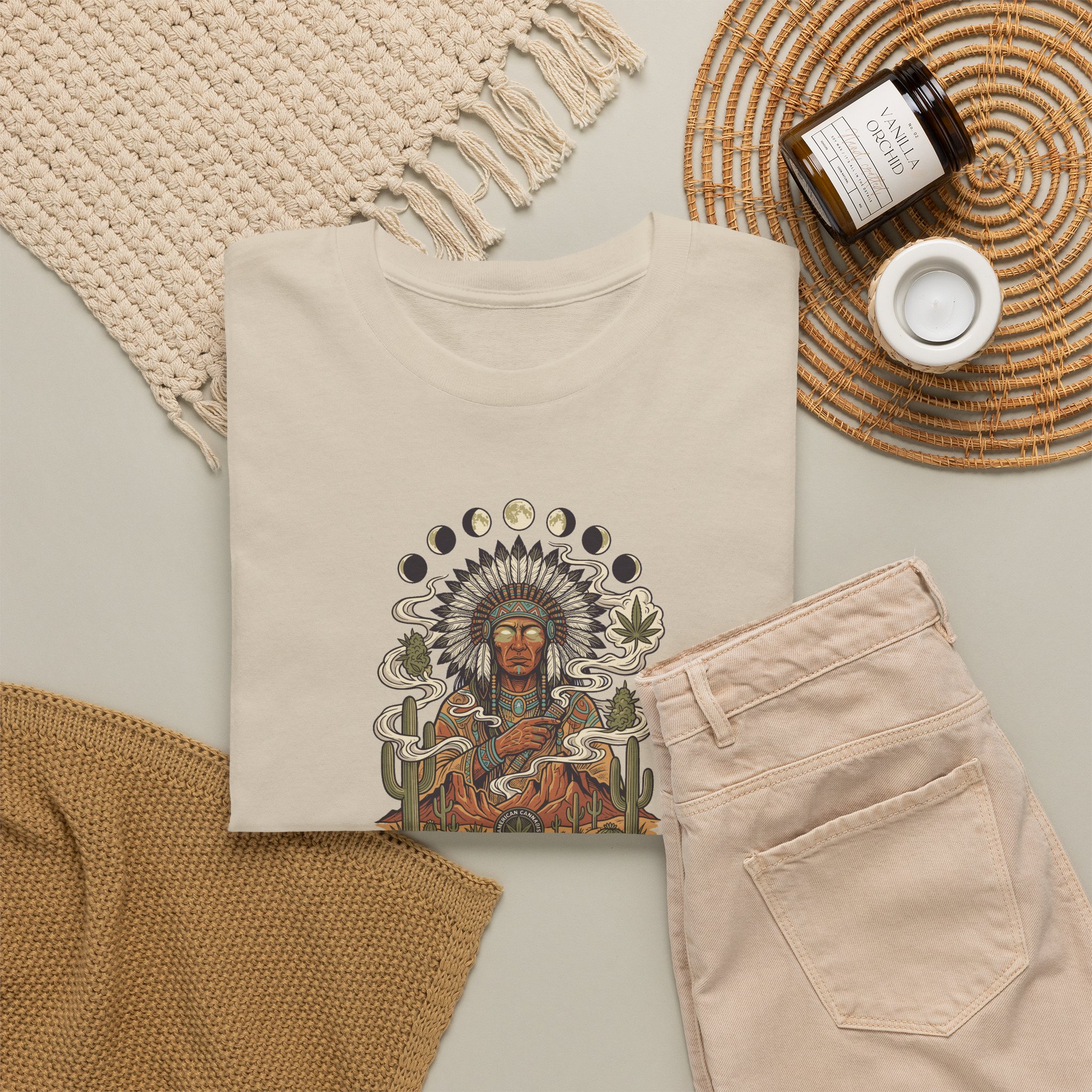 Thank You For Pot Smoking® Desert Chief Unisex Heavy Cotton Tee – Sand – view 4