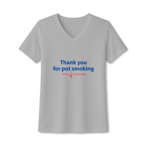 Thank You For Pot Smoking® Women's Mesh Performance V-Neck – Silver