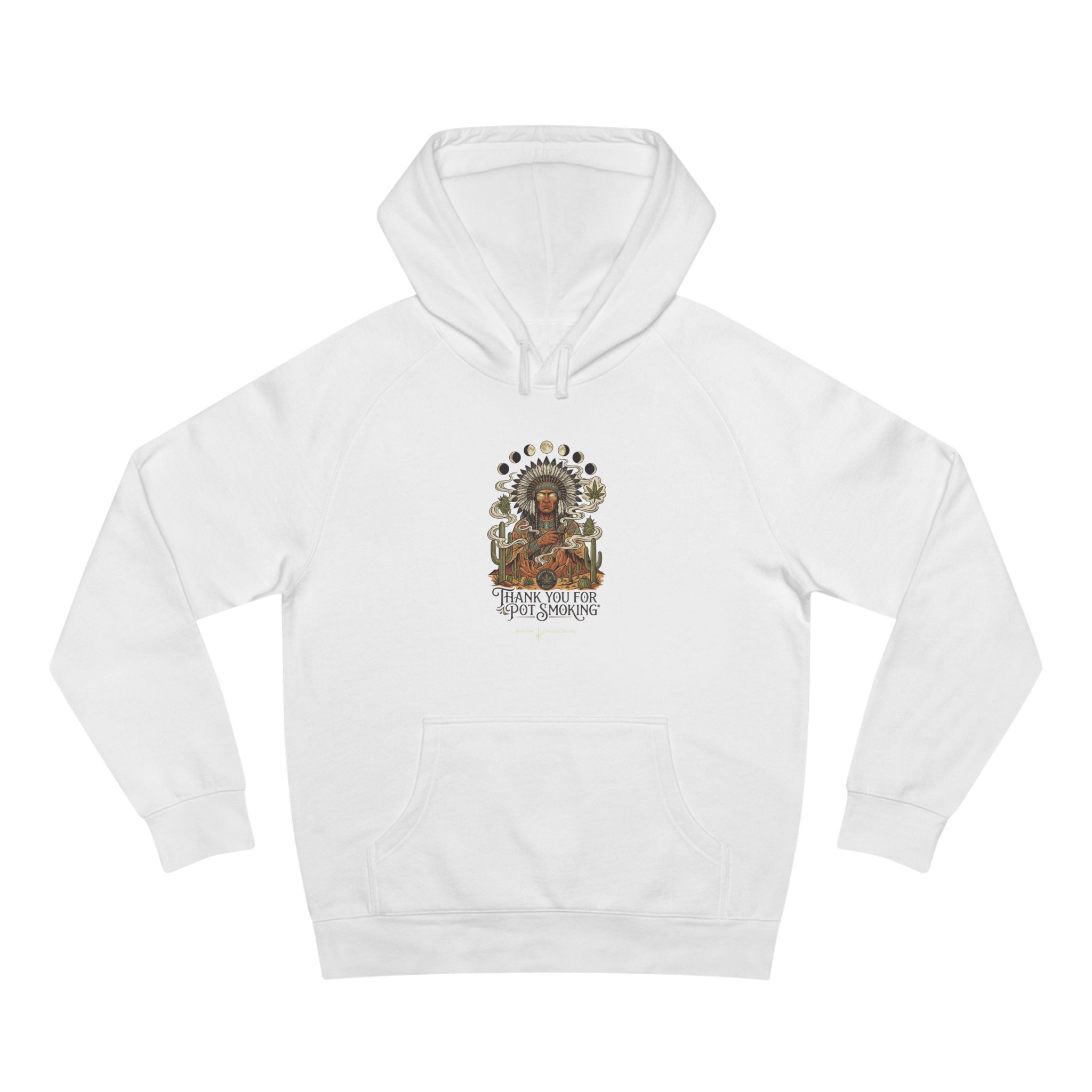 Thank You For Pot Smoking® Desert Chief Unisex Midweight Hoodie – White