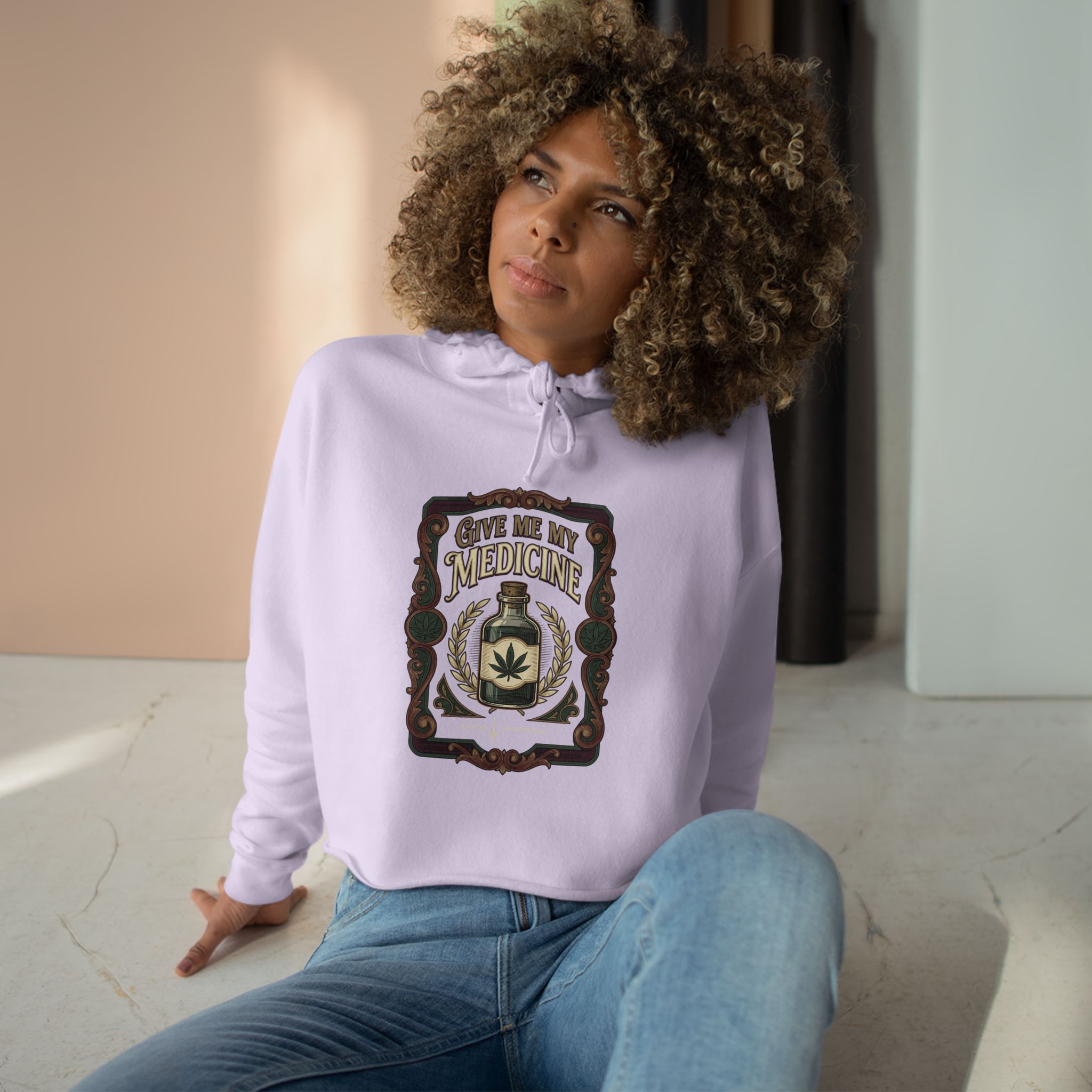 Give Me My Medicine™ Women's Crop Hoodie – Lilac, view 3