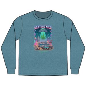 Getting Nice™ Cosmic Diner Long Sleeve T-Shirt — American Cannabis Society® Retro UFO Tee