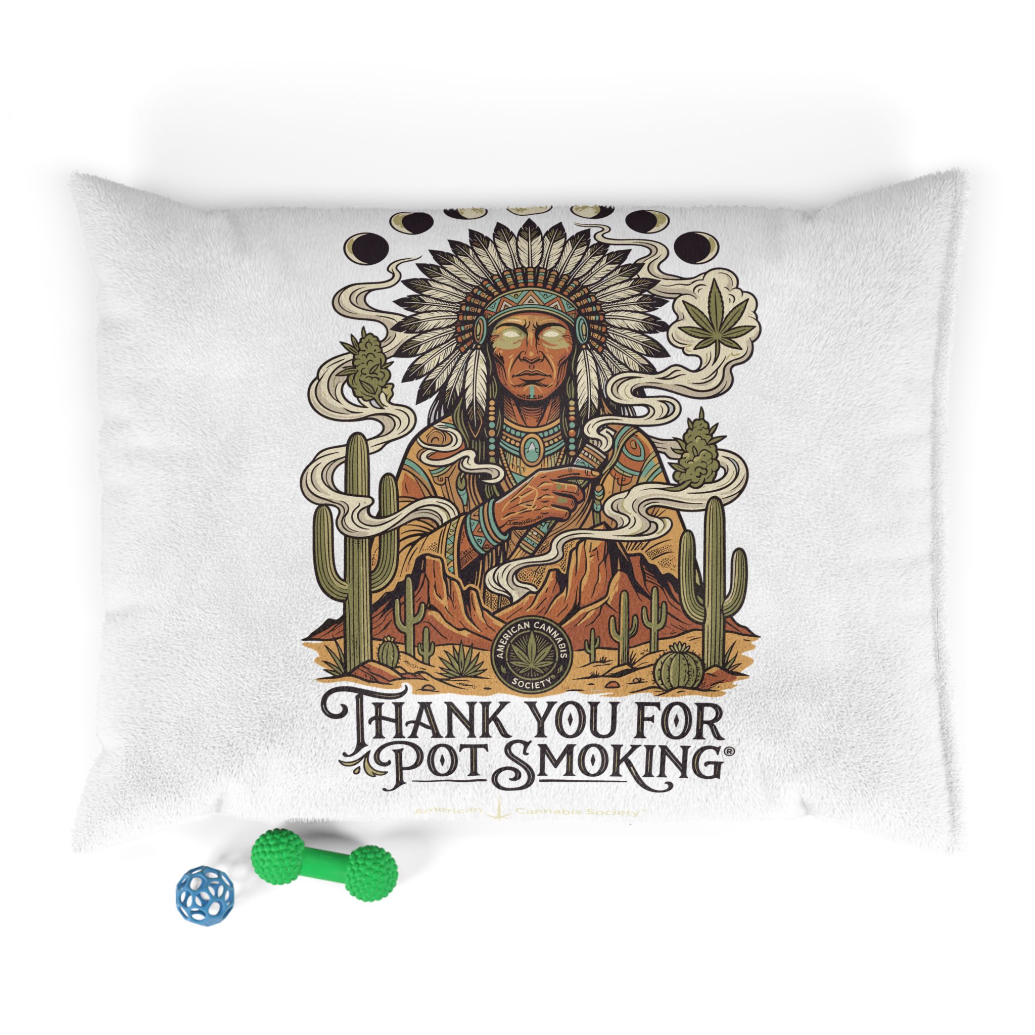 Thank You For Pot Smoking® Desert Chief Pet Bed – 40" × 30"