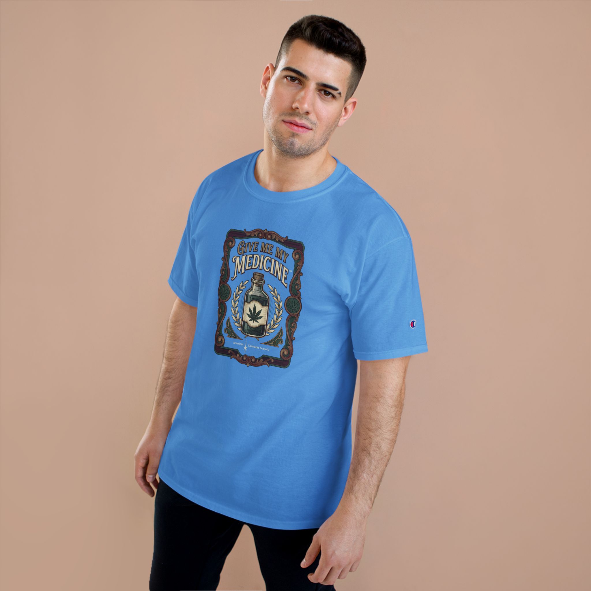 Give Me My Medicine™ Classic Cotton Tee – Light Blue, view 3