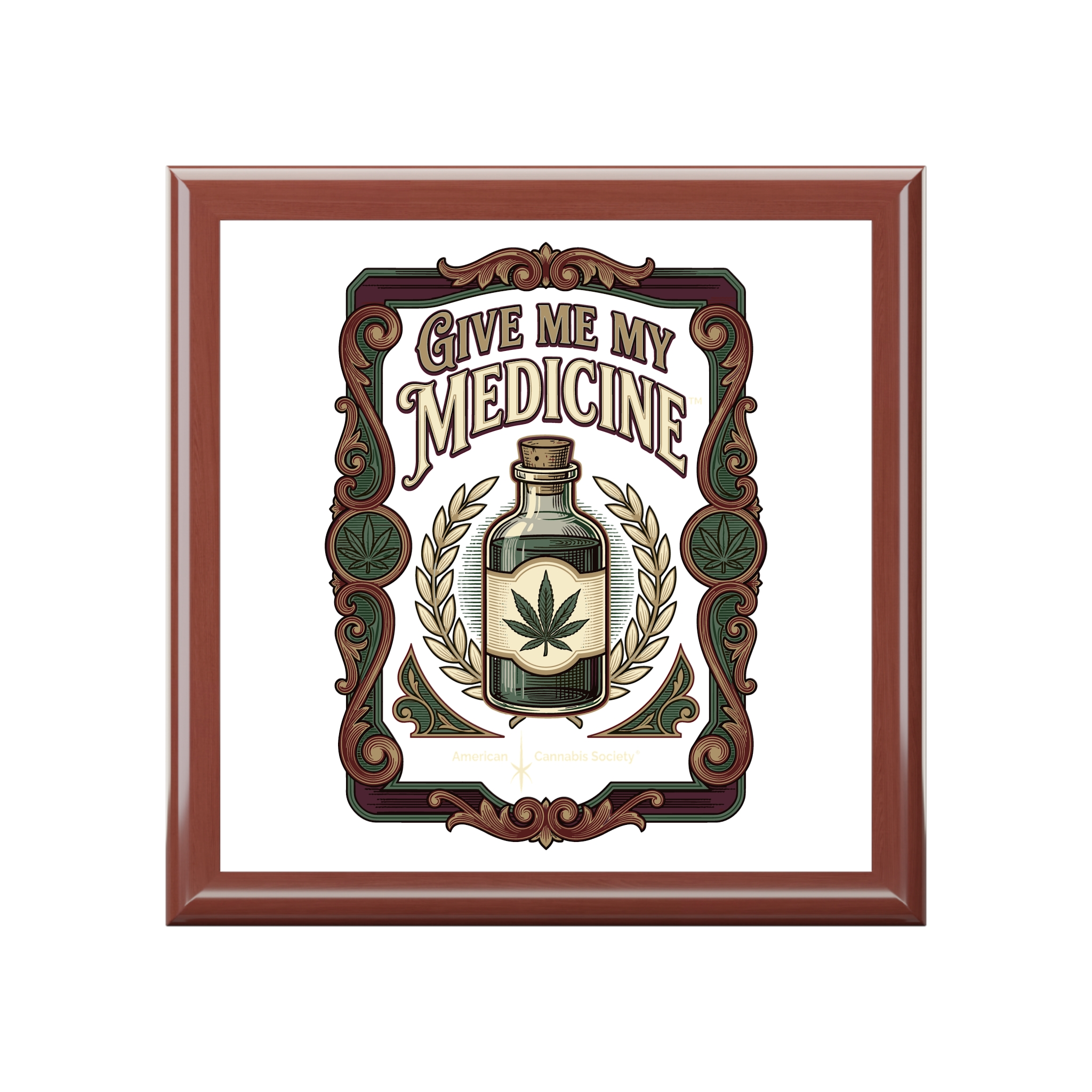 Give Me My Medicine™ Wooden Jewelry Box – Golden Oak