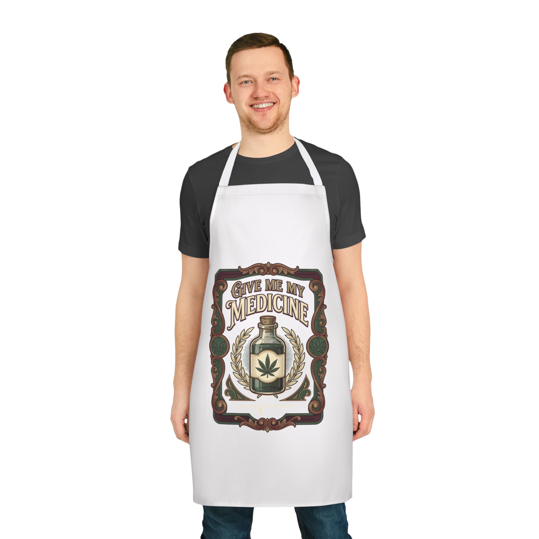 Give Me My Medicine™ Apron with 5 Strap Colors – White – view 2