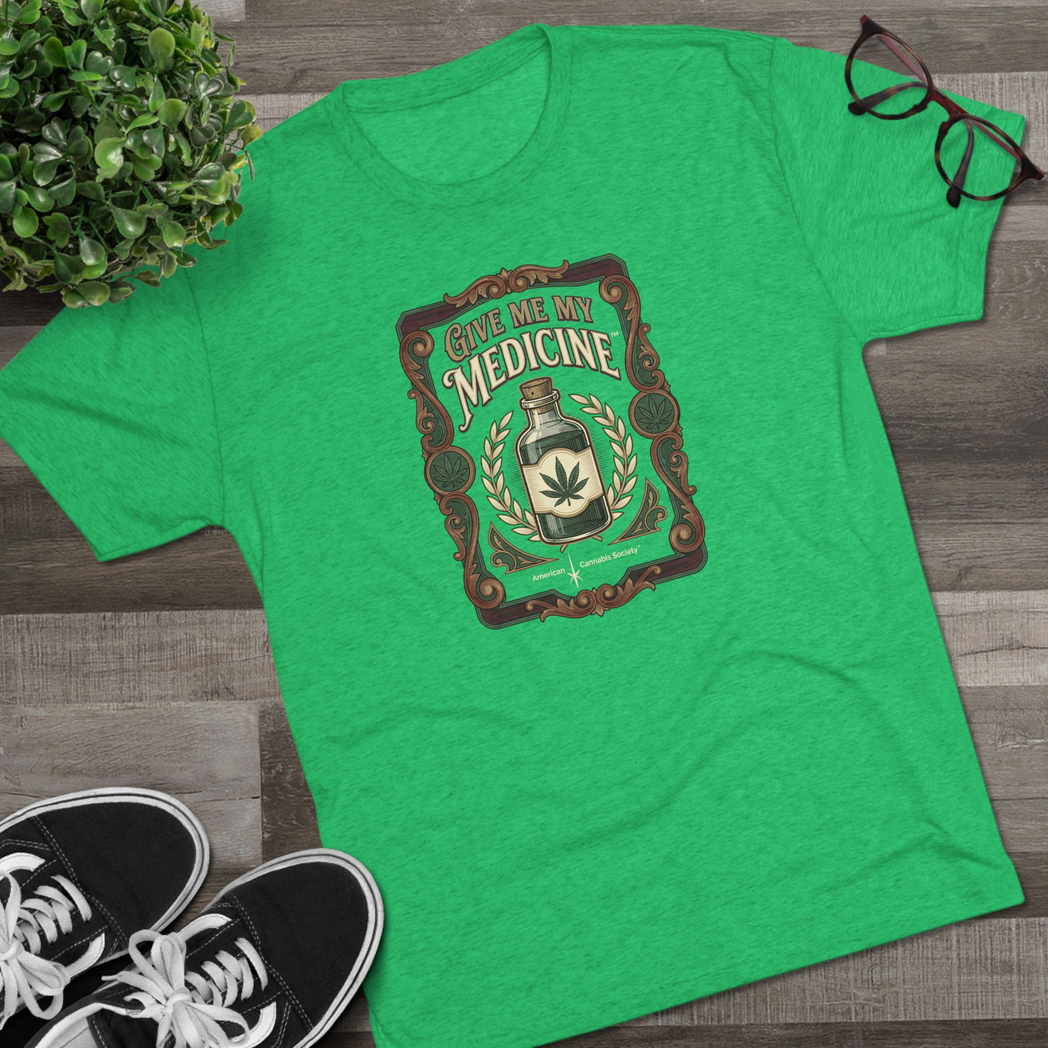 Give Me My Medicine™ Unisex Tri-Blend Crew Tee – Tri-Blend Envy – view 3