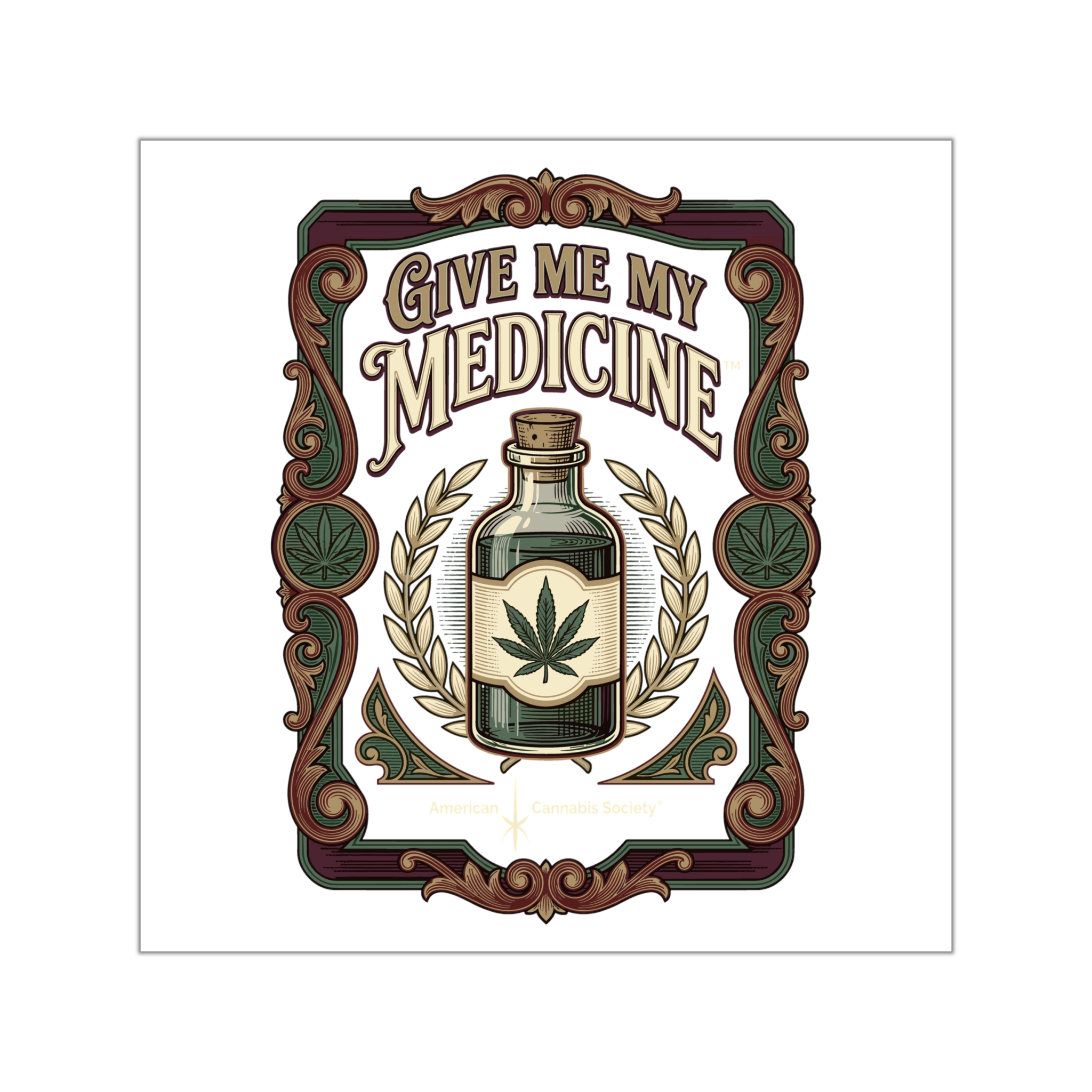 Give Me My Medicine™ Square Vinyl Stickers – 15" × 15"