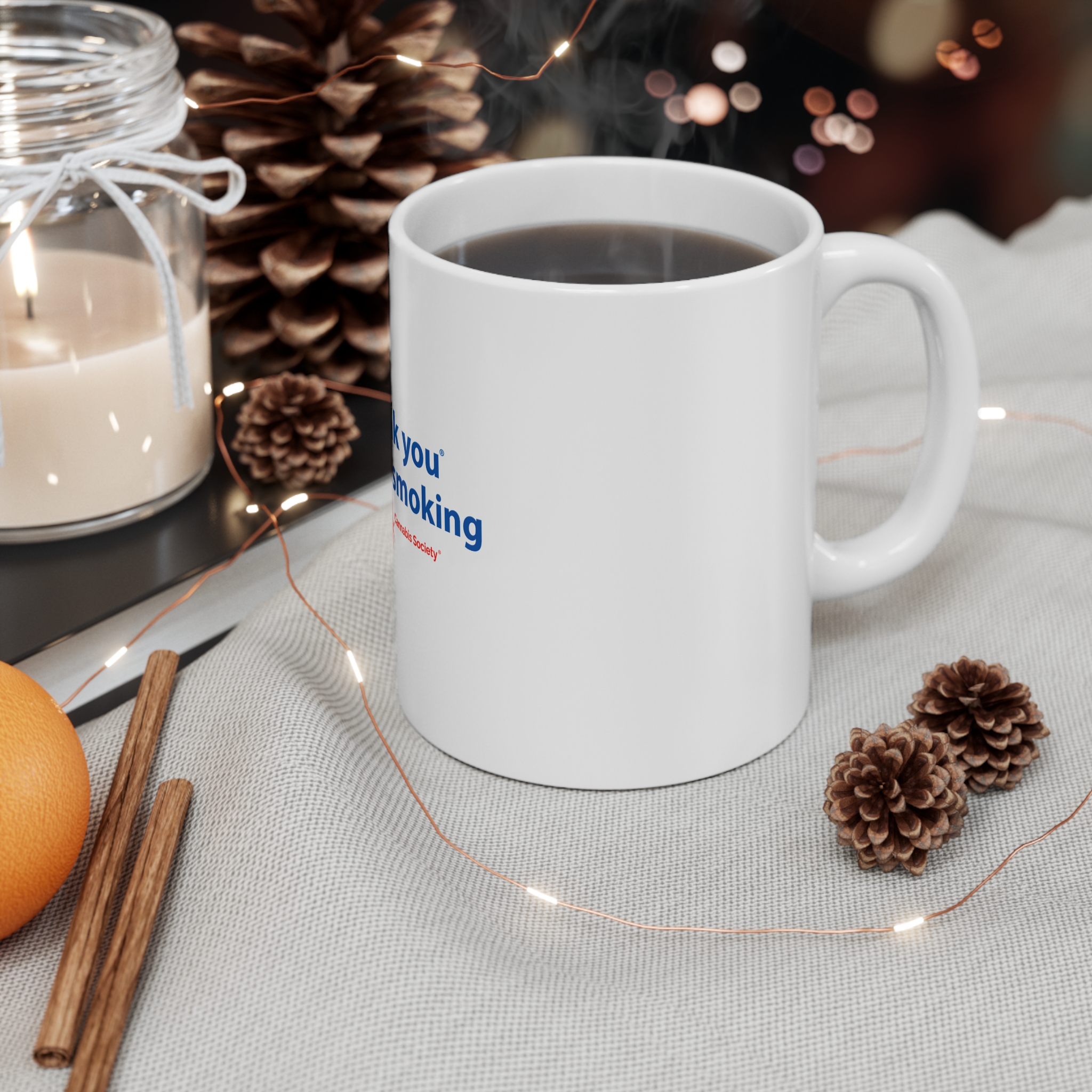 Thank You For Pot Smoking® 11oz Mug — American Cannabis Society® Classic White Coffee Mug - Image 4