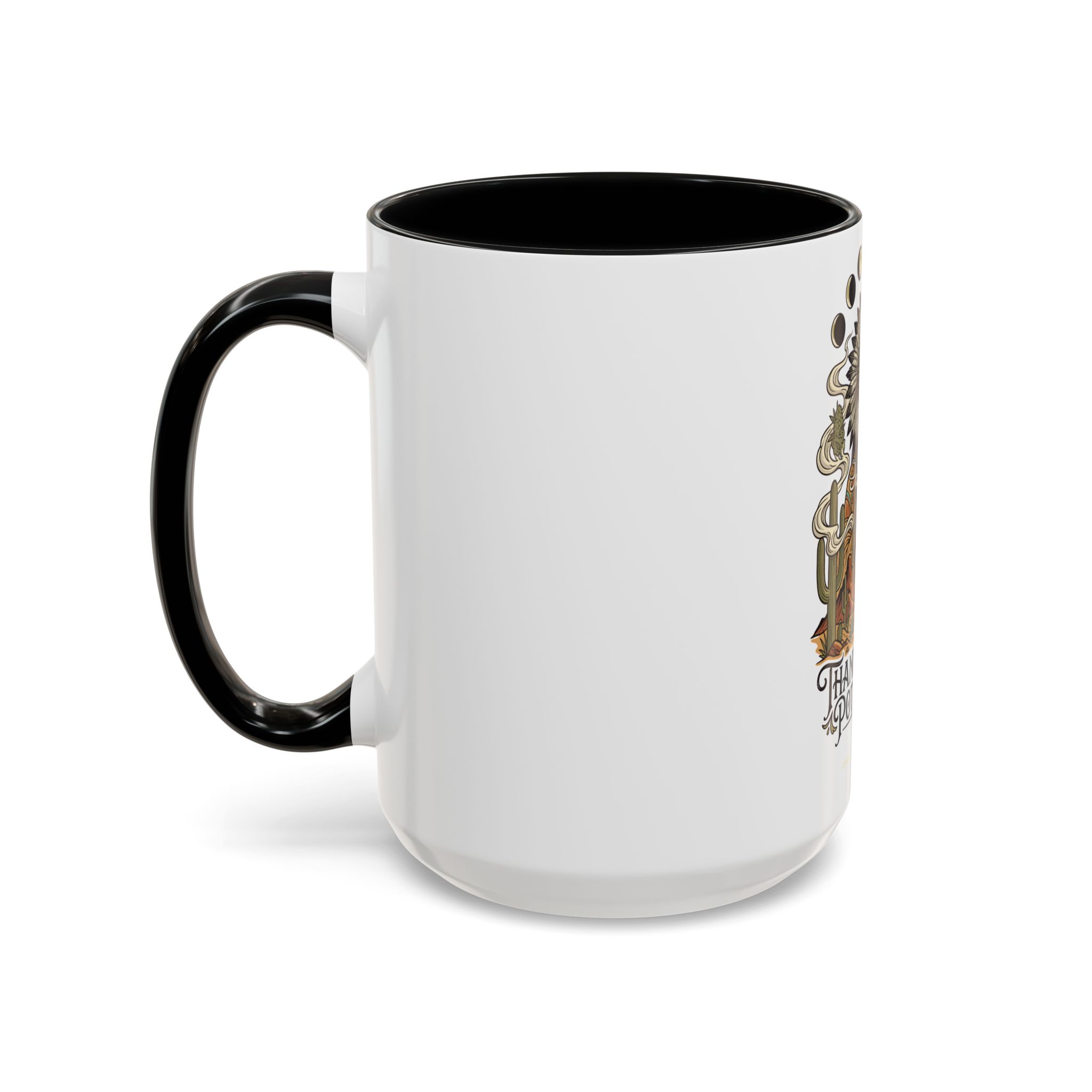 Thank You For Pot Smoking® Colored Interior Coffee Mug – Black – view 9