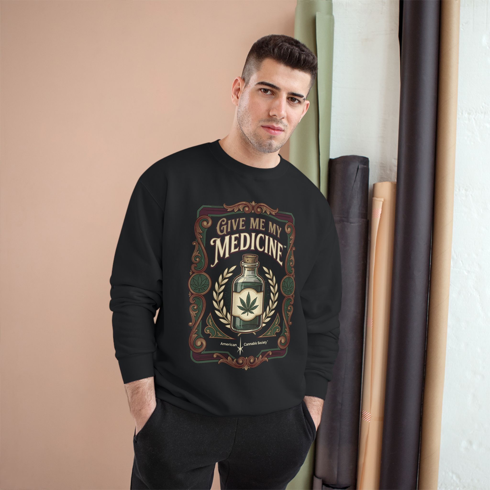Give Me My Medicine™ Heavyweight Crewneck Sweatshirt – Black, view 3