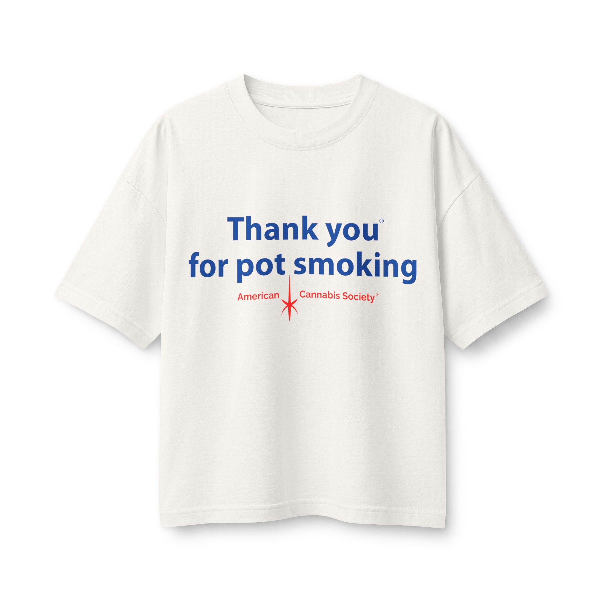 Thank You For Pot Smoking® Women's Boxy Heavyweight Tee – Vintage White