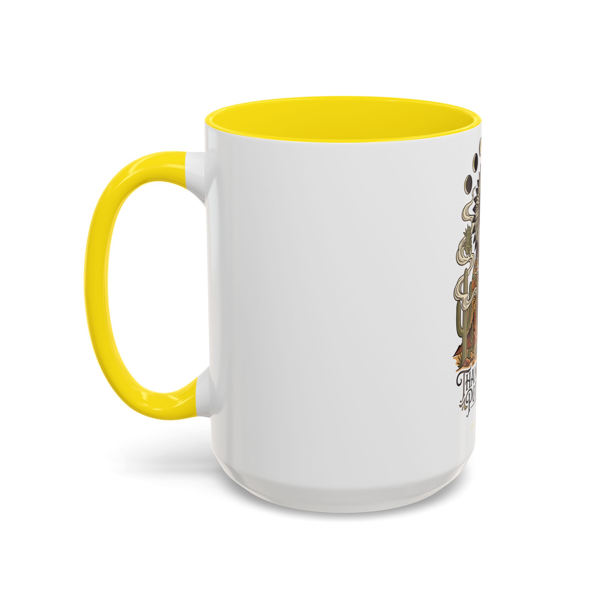 Thank You For Pot Smoking® Colored Interior Coffee Mug – Yellow – view 9