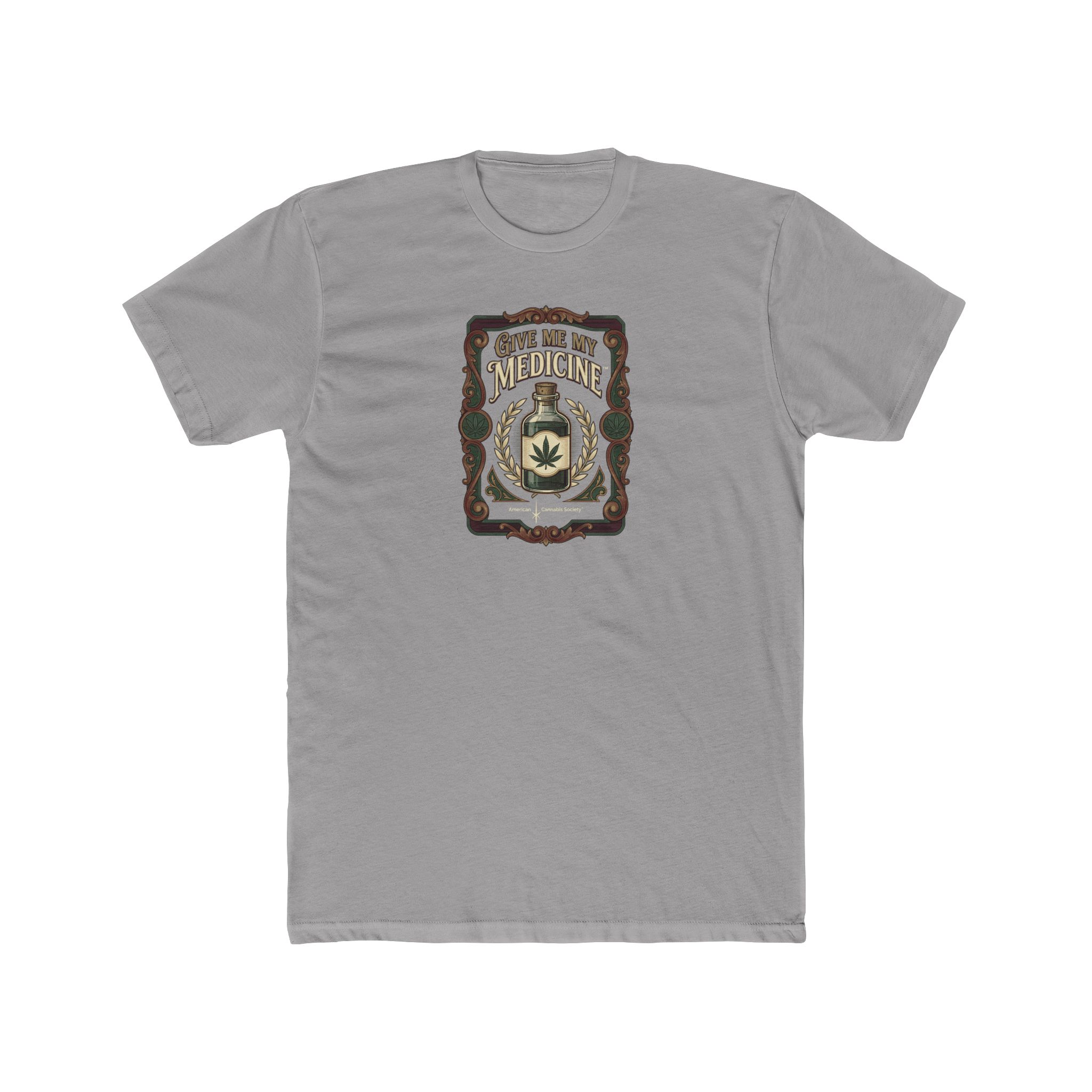 Give Me My Medicine™ Unisex Cotton Crew Tee – Solid Light Grey