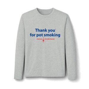 Thank You For Pot Smoking® Long Sleeve Heather Performance Tee – Silver Electric