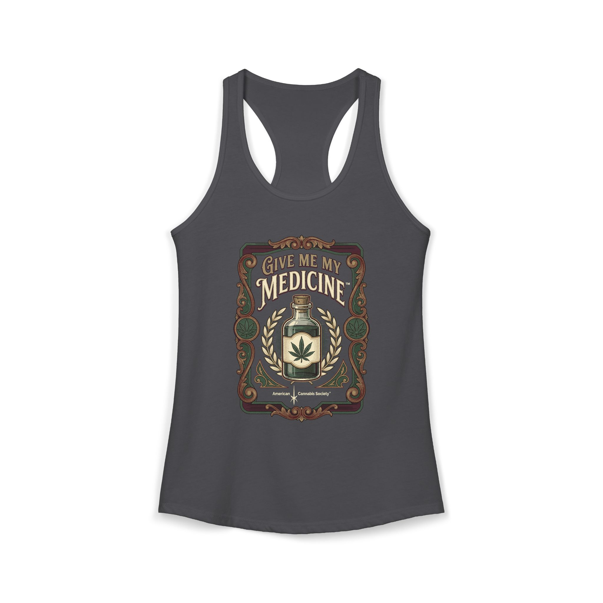 Give Me My Medicine™ Women's Racerback Tank – Solid Dark Gray