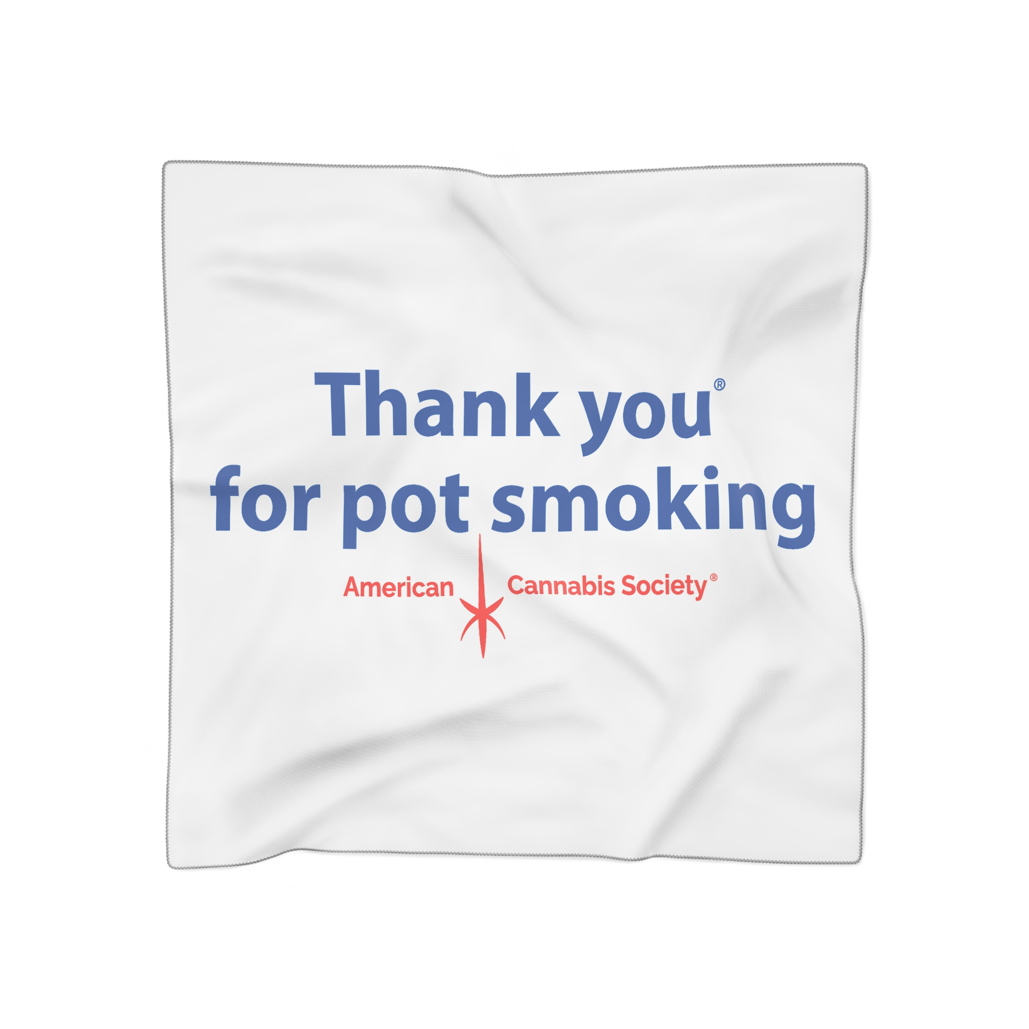 Thank You For Pot Smoking® Poly Scarf — American Cannabis Society® Chiffon or Voile Square Scarf - Image 4