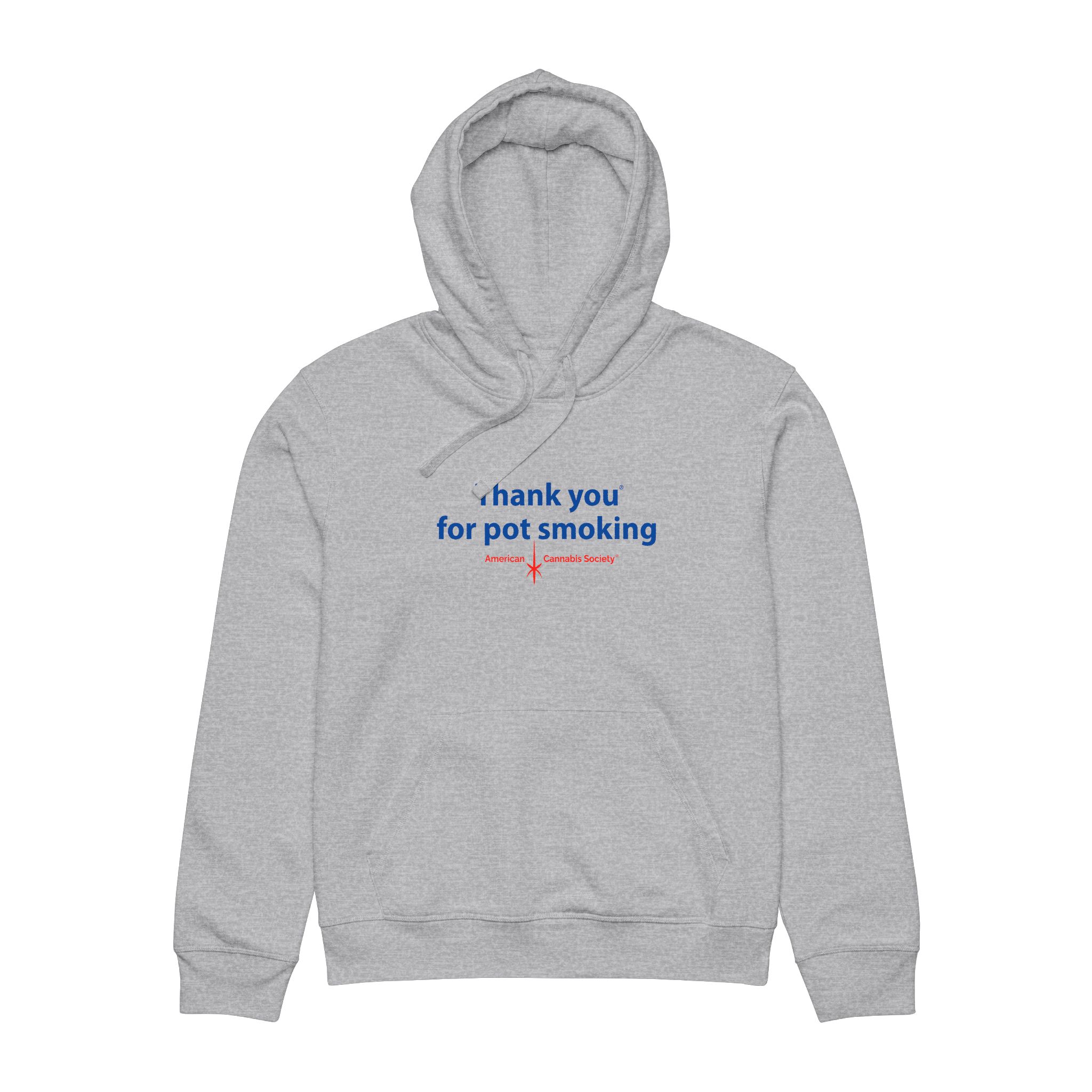 Thank You For Pot Smoking® Organic Mid-Weight Hoodie – Heather Grey