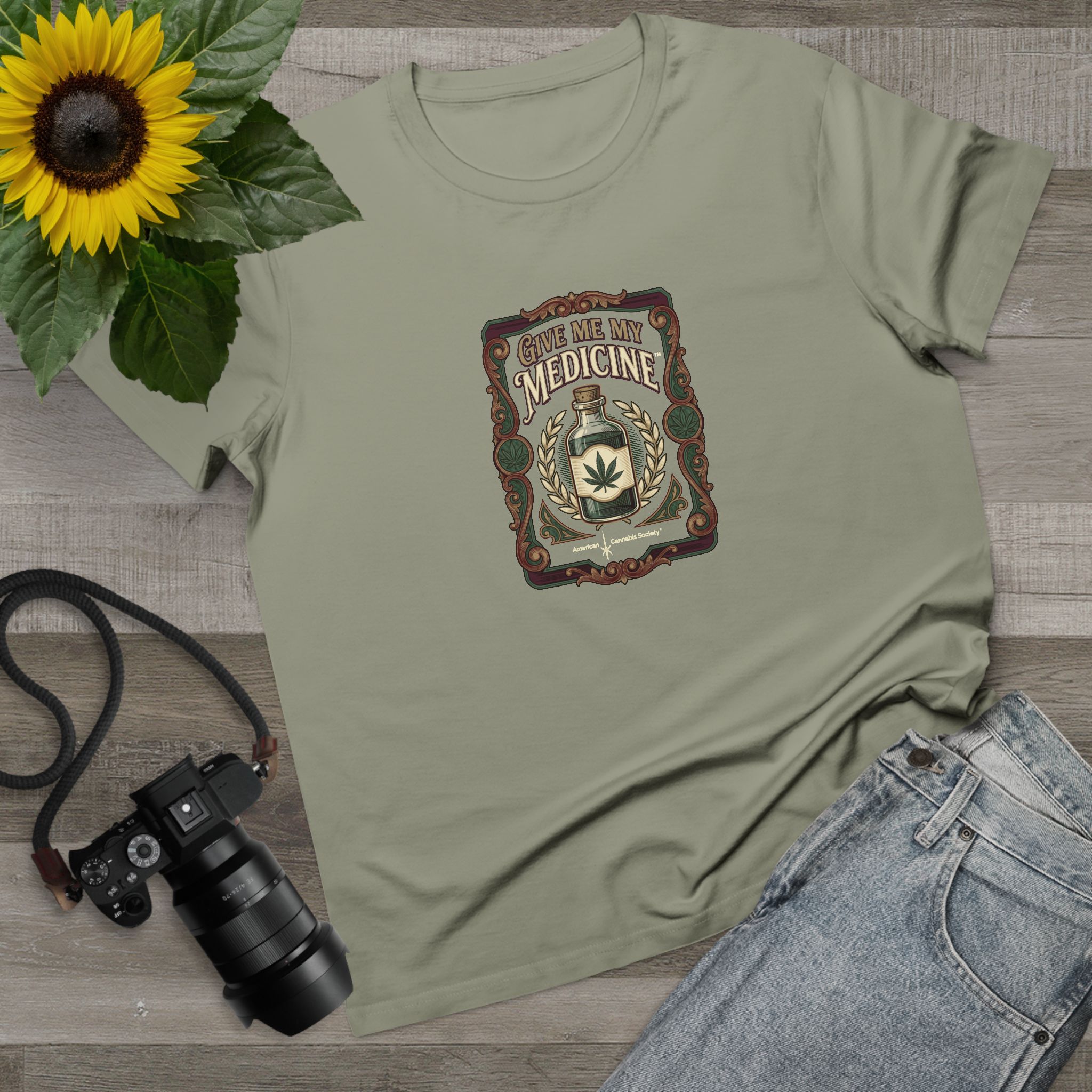 Give Me My Medicine™ Women's Maple Tee – Eucalyptus, view 3