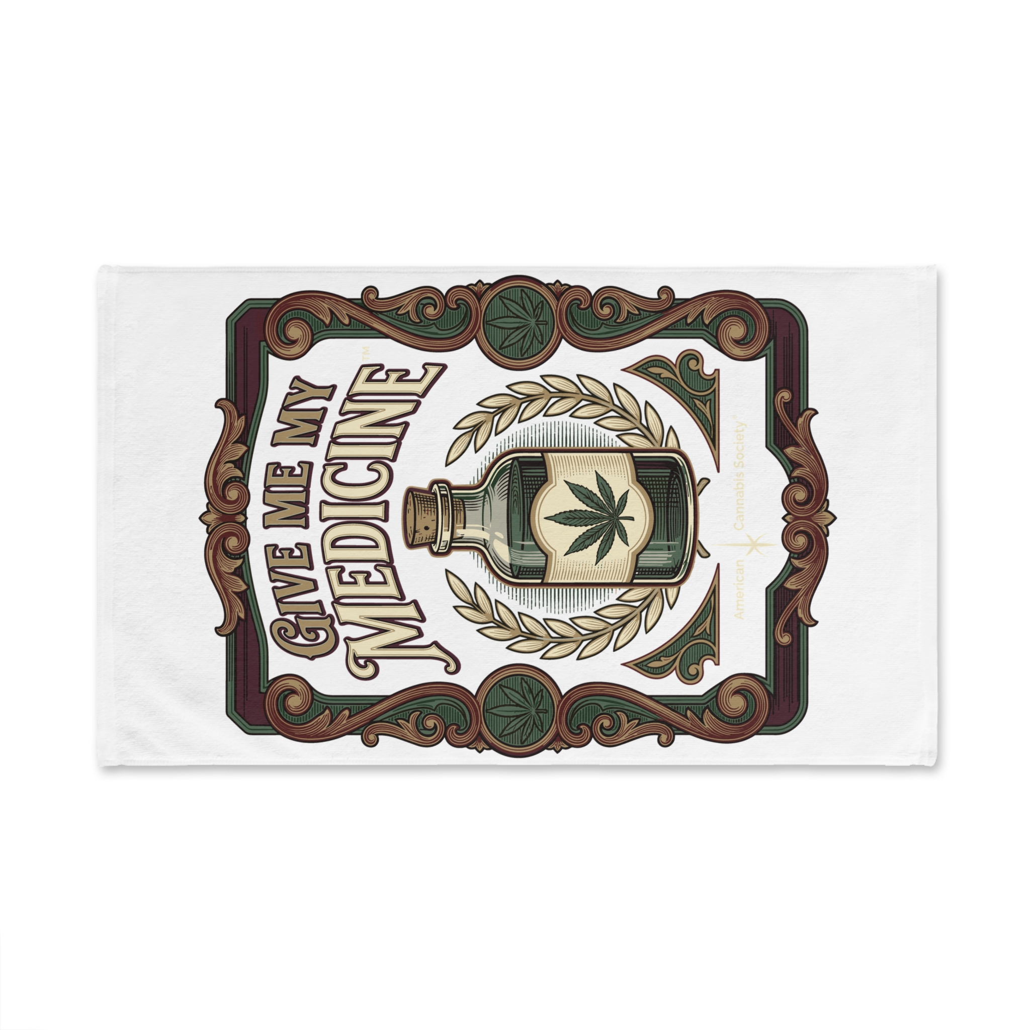 Give Me My Medicine™ Hand Towel – White base – view 2