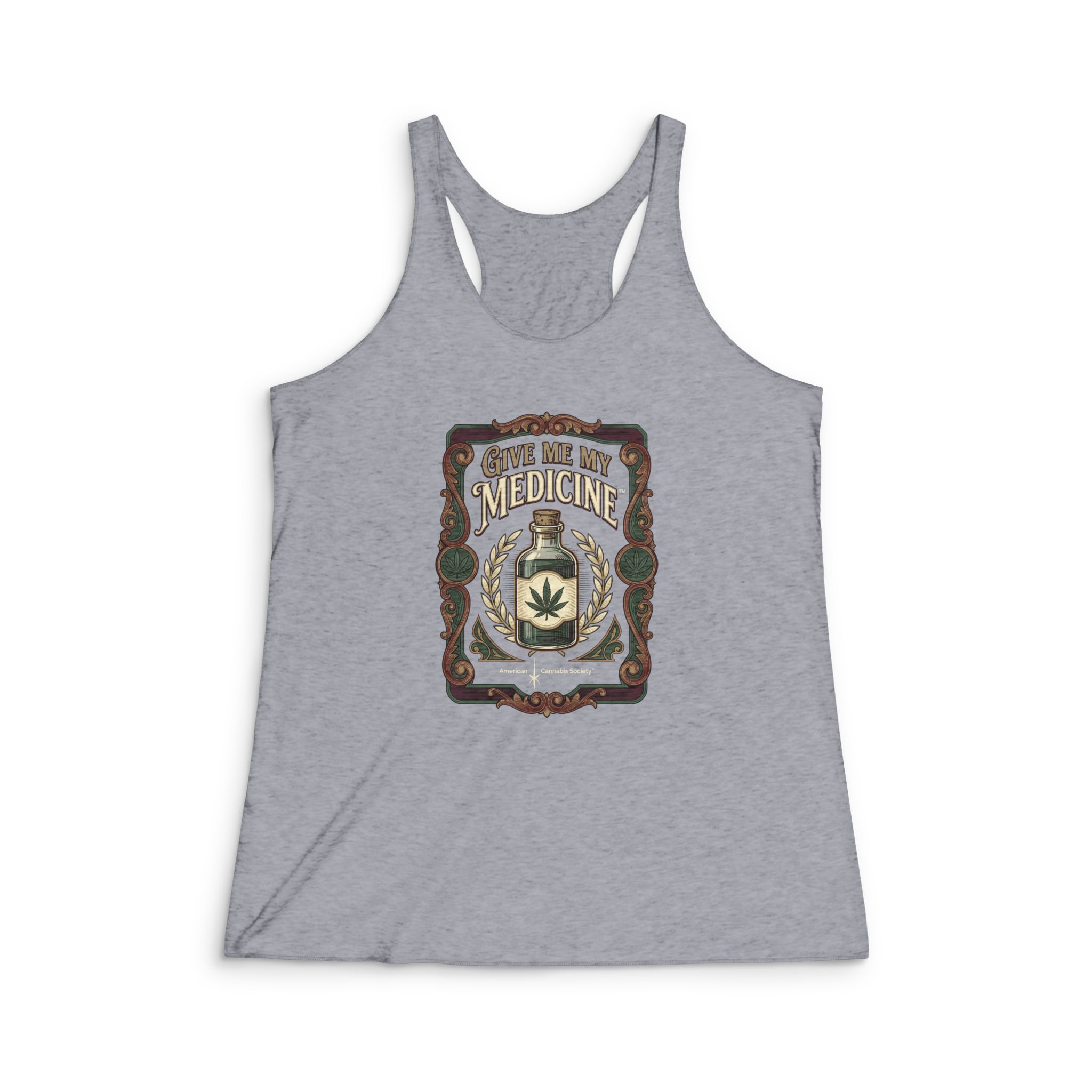 Give Me My Medicine™ Women's Tri-Blend Racerback Tank – Tri-Blend Premium Heather