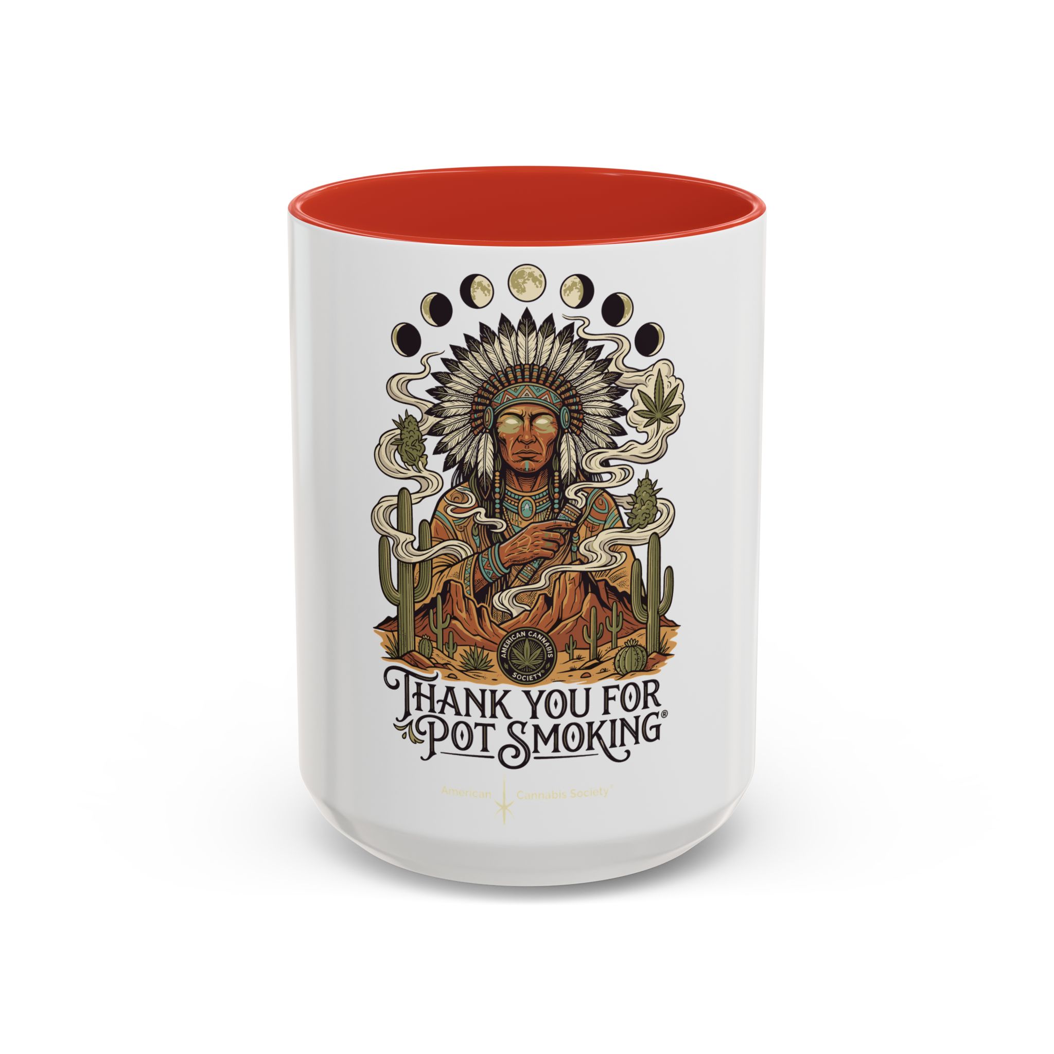 Thank You For Pot Smoking® Colored Interior Coffee Mug – Red – view 7