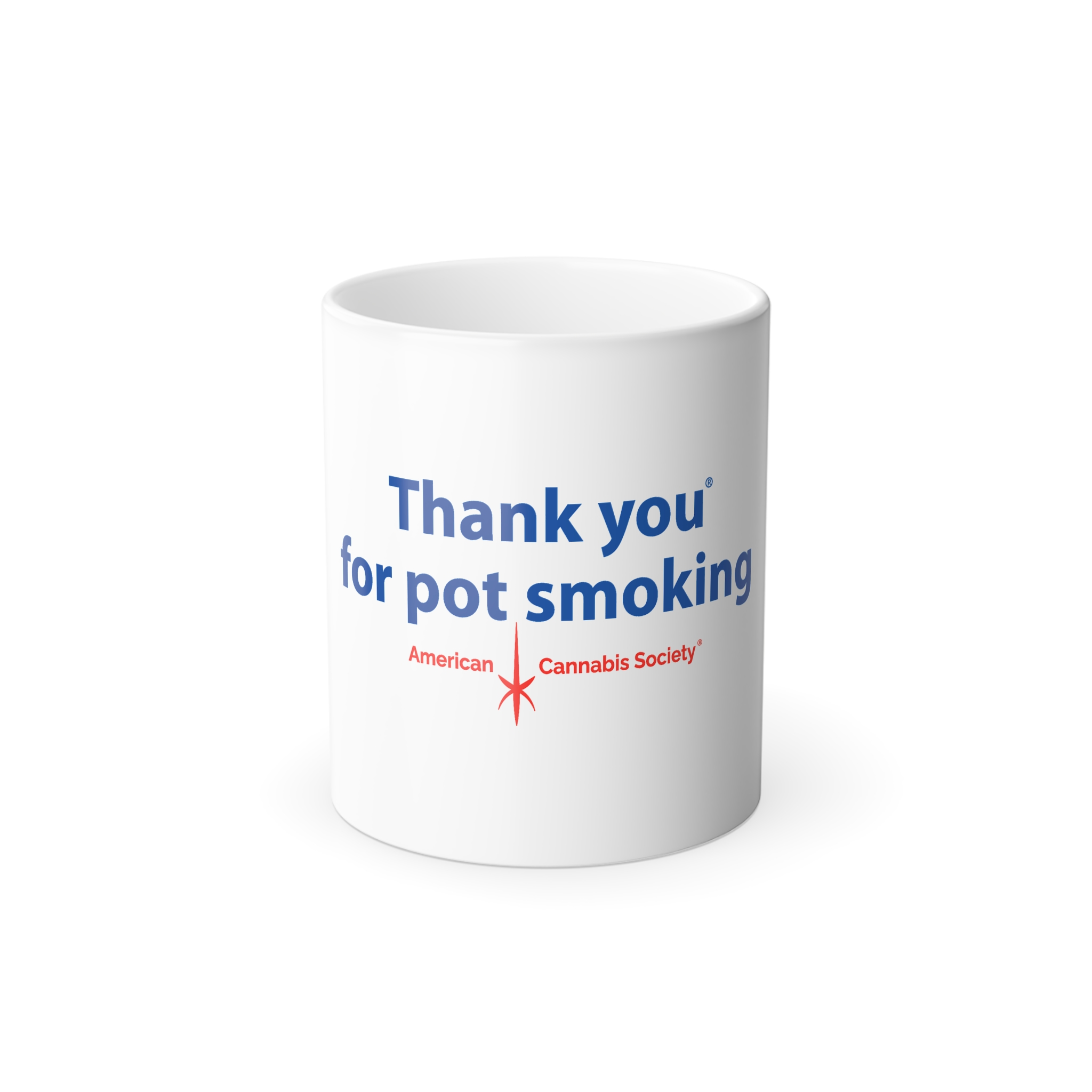 Thank You For Pot Smoking® Color Morphing Mug — American Cannabis Society® 11oz Heat-Reactive Mug